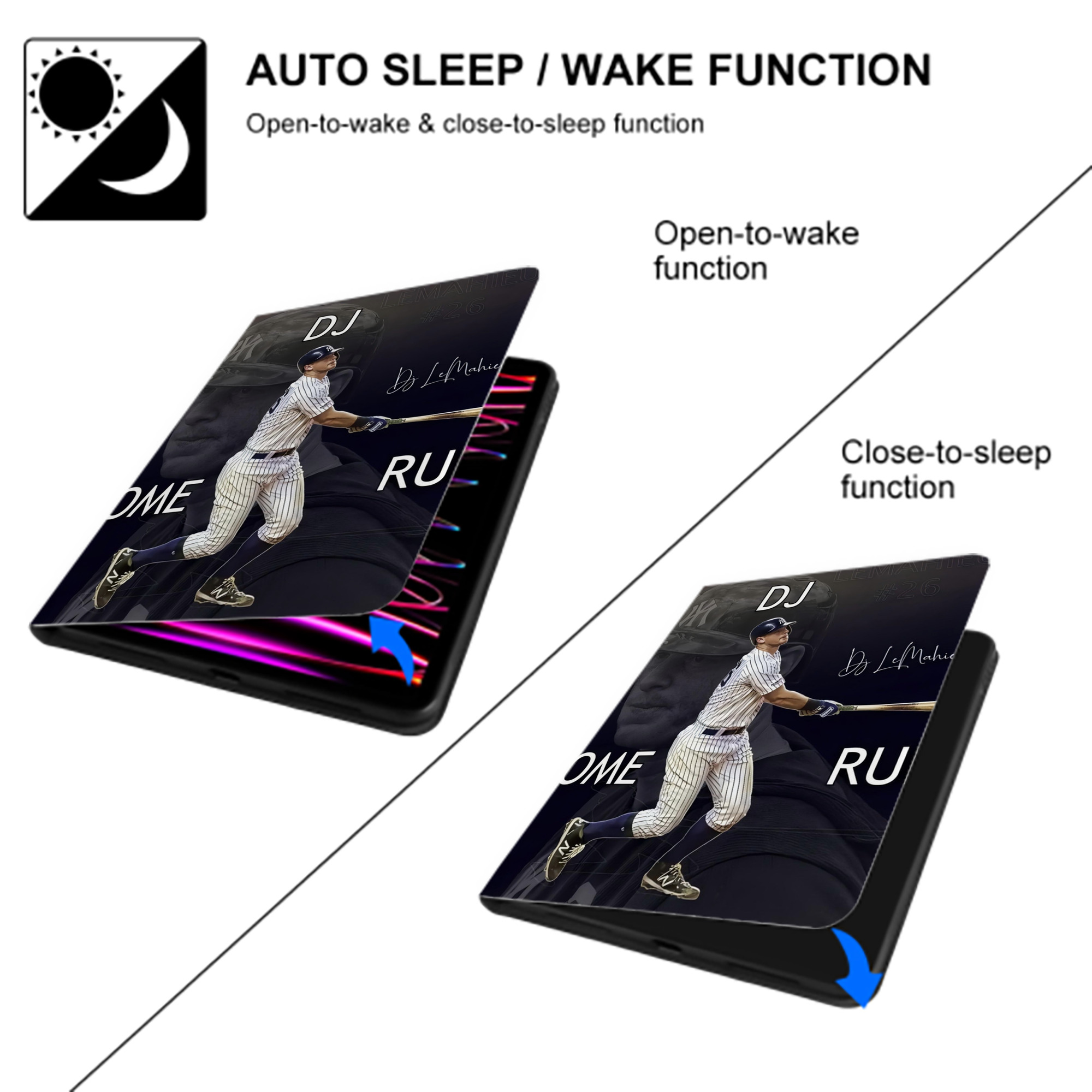 DJ Lemahieu 13 Premium Tri-Fold PU Leather & Silicone IPad Case With Pencil Slot – Fits 9.5,10.5,10.9 – Adjustable Stand, Slim, Protective