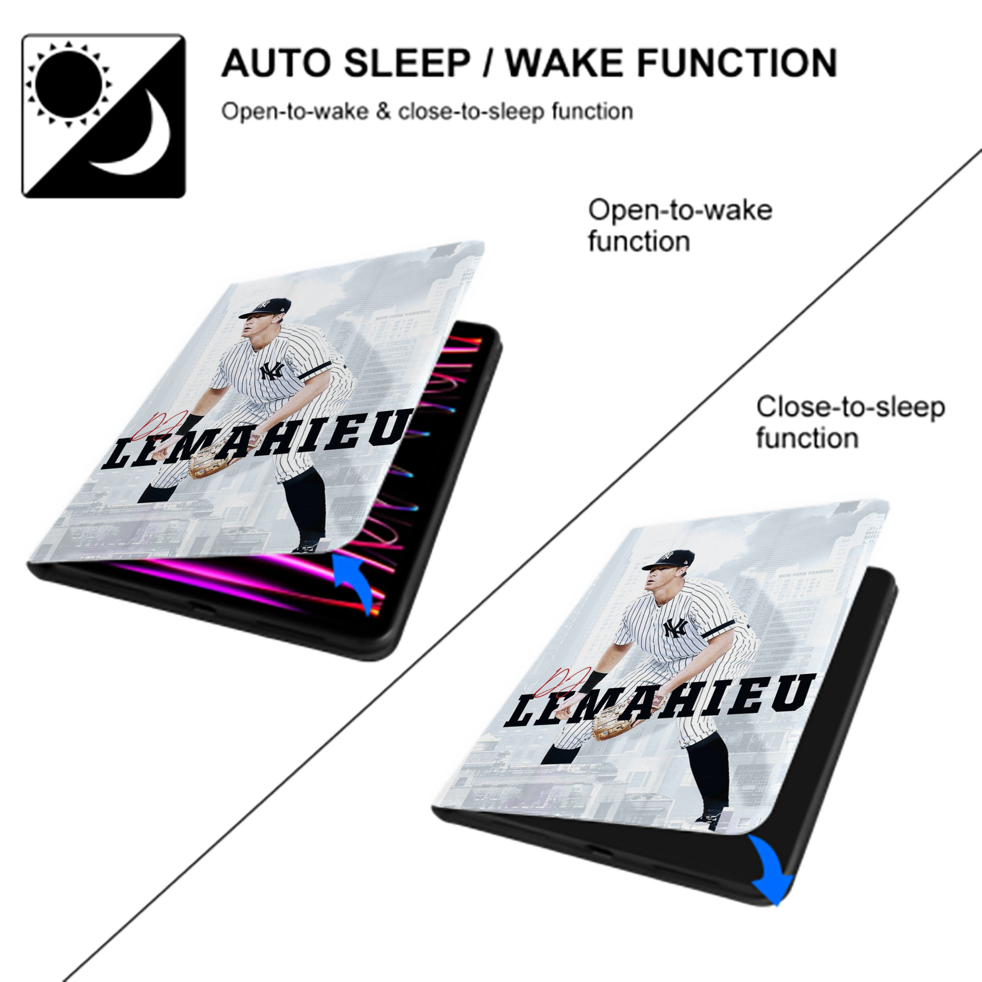 DJ Lemahieu 23 Premium Tri-Fold PU Leather & Silicone IPad Case With Pencil Slot – Fits 9.5,10.5,10.9 – Adjustable Stand, Slim, Protective