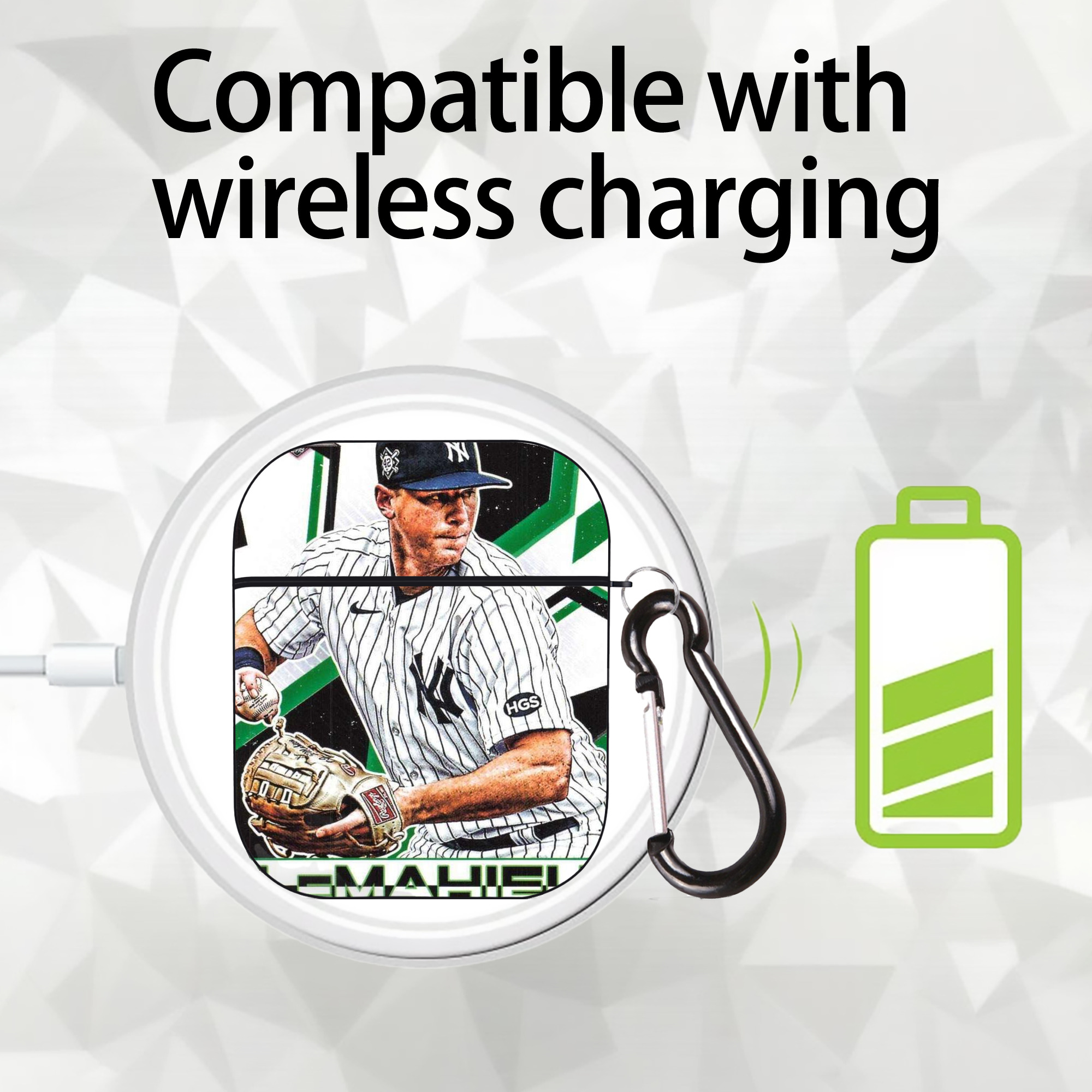 DJ Lemahieu 8 AirPods 2 Case Hard Shell Black, Flexible PC Material, Precise Cutouts, Full Protection, Anti-Fingerprint, Washable, Includes Keychain – Durable & Slim Design