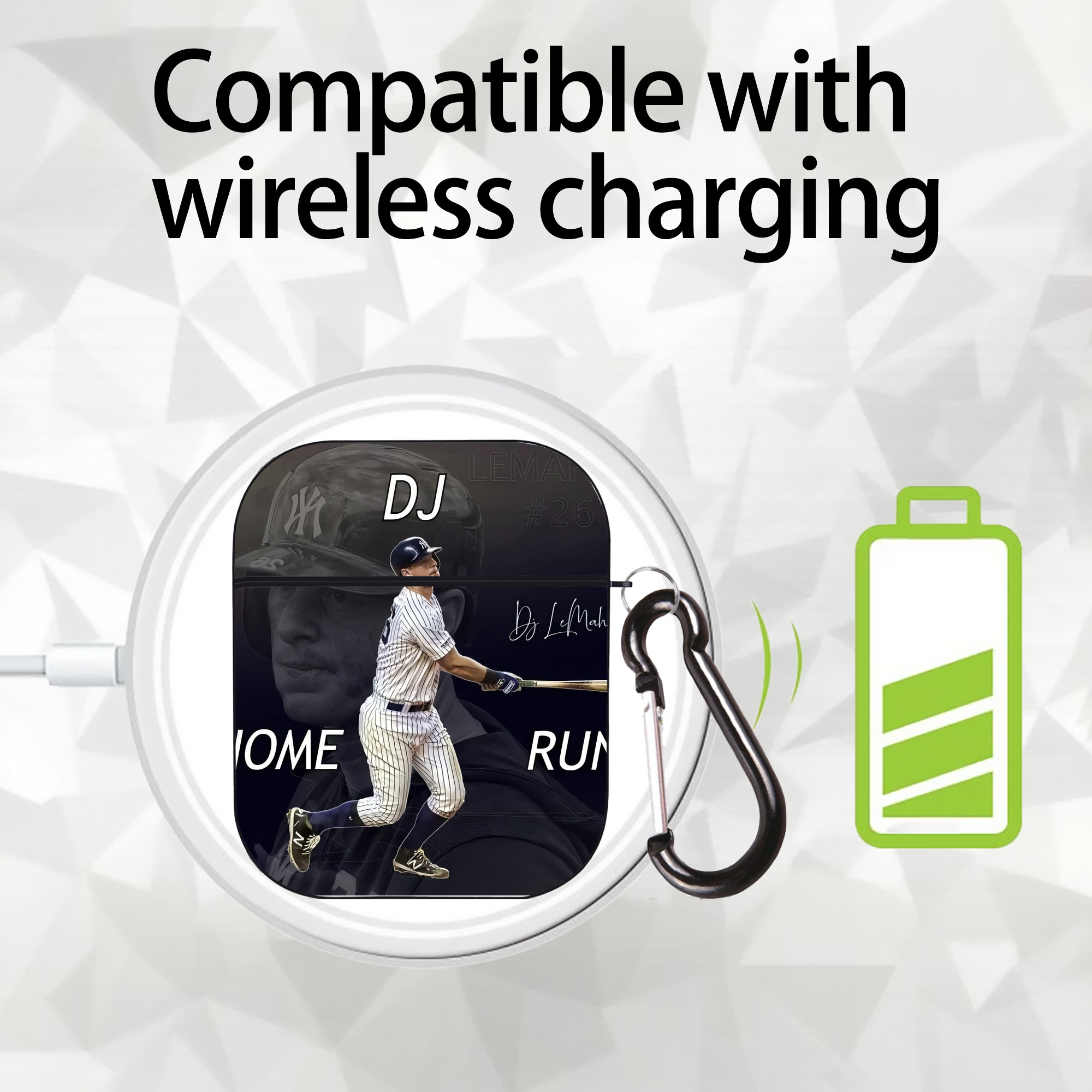 DJ Lemahieu 13 AirPods 2 Case Hard Shell Black, Flexible PC Material, Precise Cutouts, Full Protection, Anti-Fingerprint, Washable, Includes Keychain – Durable & Slim Design