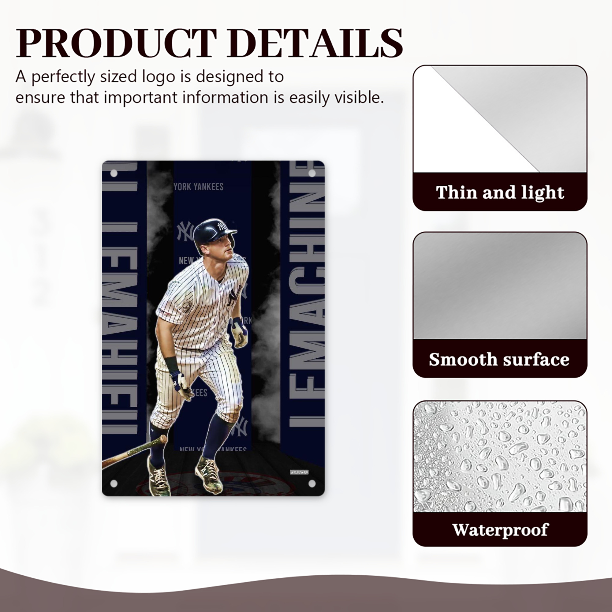 DJ Lemahieu 7 8x12inch Vertical Aluminum Sign - Durable Fade-Resistant Indoor/Outdoor Safety & Information Plaque For Office, Hotel, Restaurant, Bar, Public Spaces