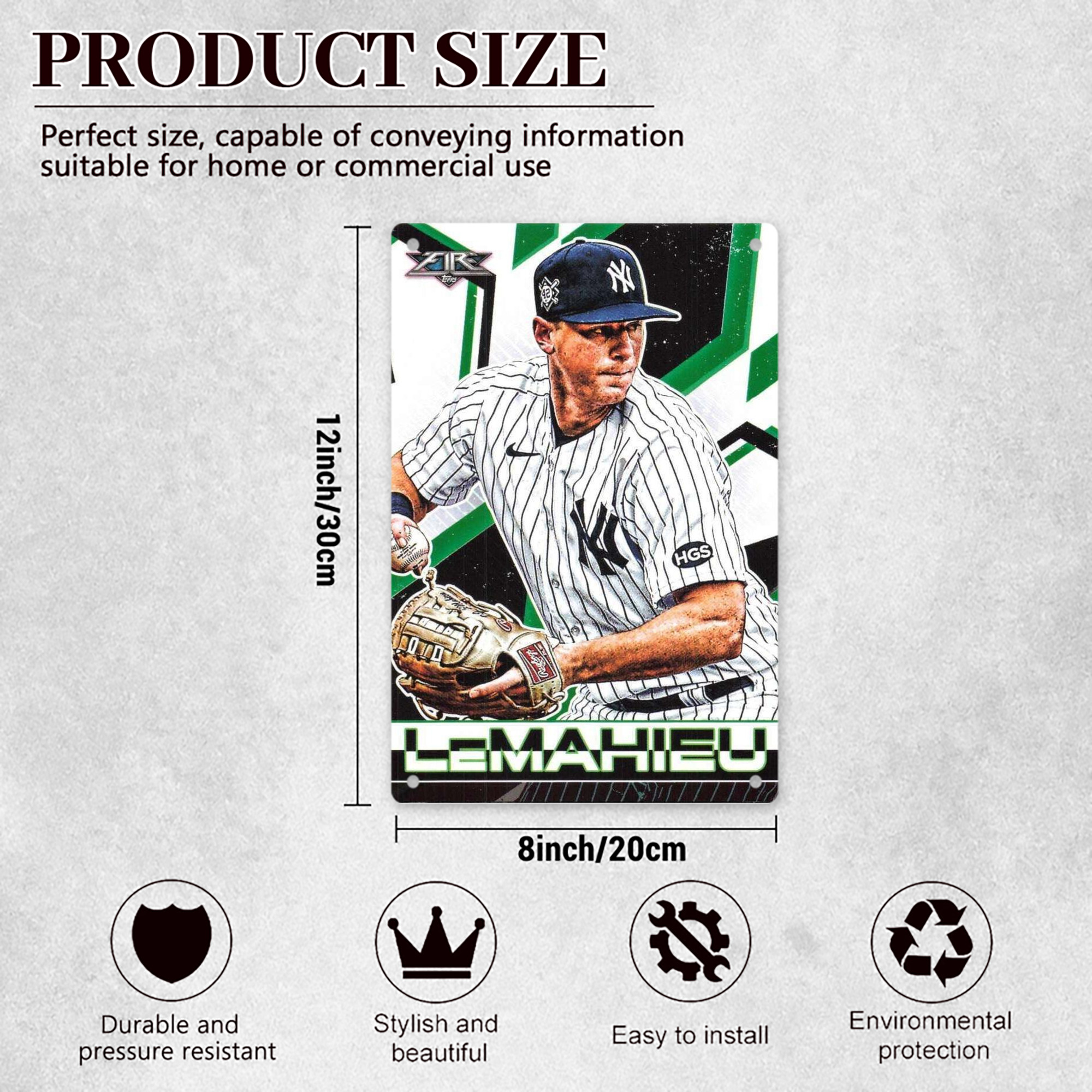 DJ Lemahieu 8 8x12inch Vertical Aluminum Sign - Durable Fade-Resistant Indoor/Outdoor Safety & Information Plaque For Office, Hotel, Restaurant, Bar, Public Spaces