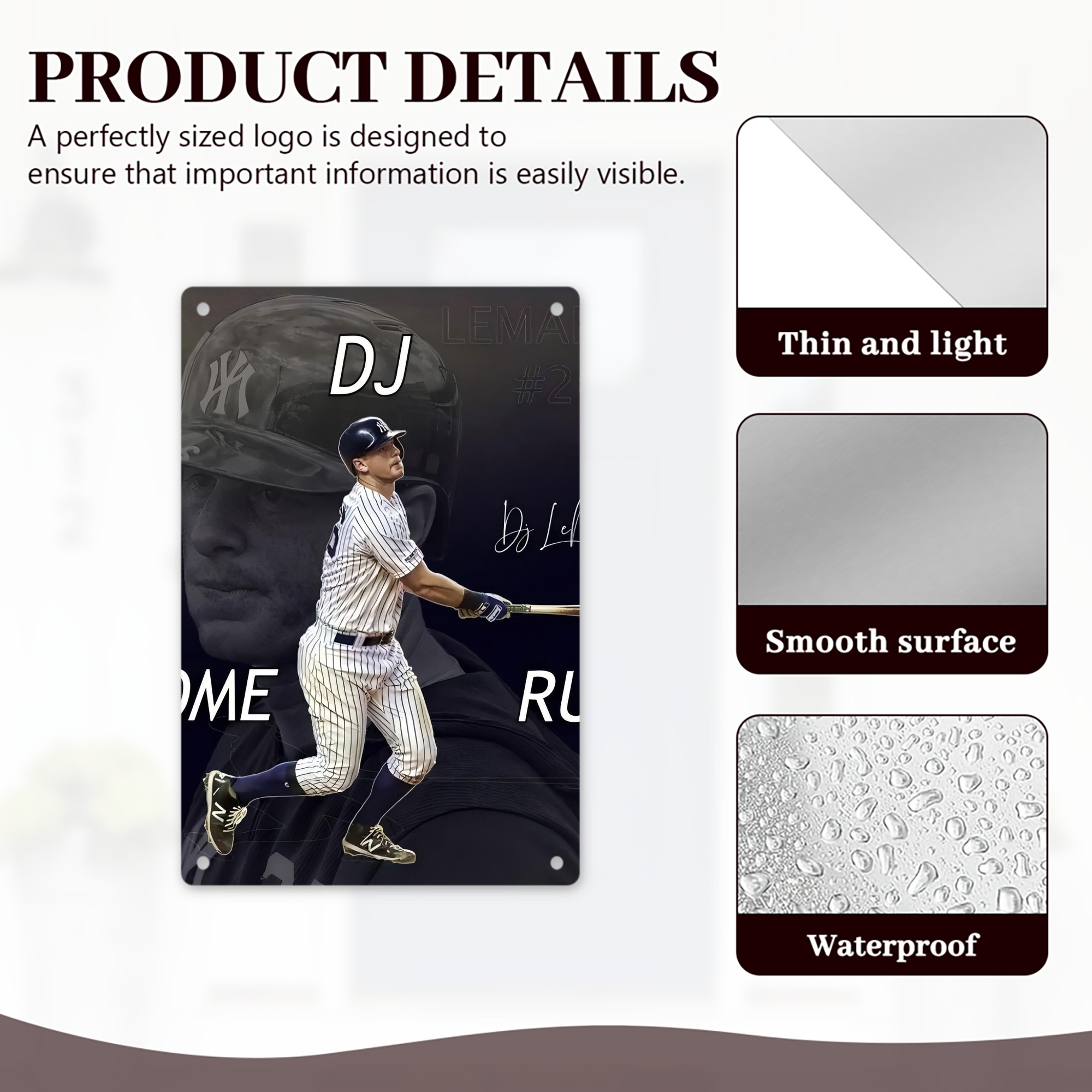 DJ Lemahieu 13 8x12inch Vertical Aluminum Sign - Durable Fade-Resistant Indoor/Outdoor Safety & Information Plaque For Office, Hotel, Restaurant, Bar, Public Spaces