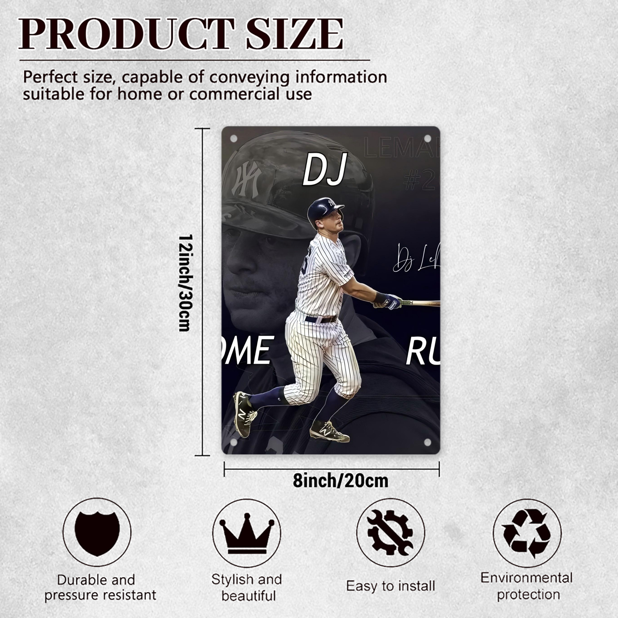 DJ Lemahieu 13 8x12inch Vertical Aluminum Sign - Durable Fade-Resistant Indoor/Outdoor Safety & Information Plaque For Office, Hotel, Restaurant, Bar, Public Spaces