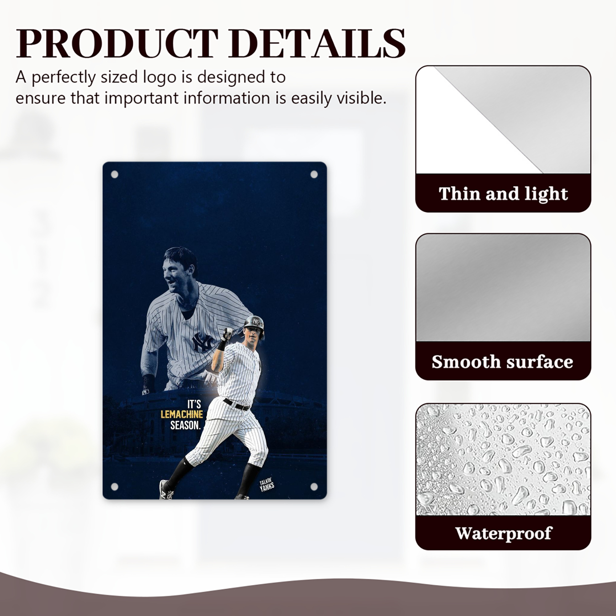 DJ Lemahieu 18 8x12inch Vertical Aluminum Sign - Durable Fade-Resistant Indoor/Outdoor Safety & Information Plaque For Office, Hotel, Restaurant, Bar, Public Spaces