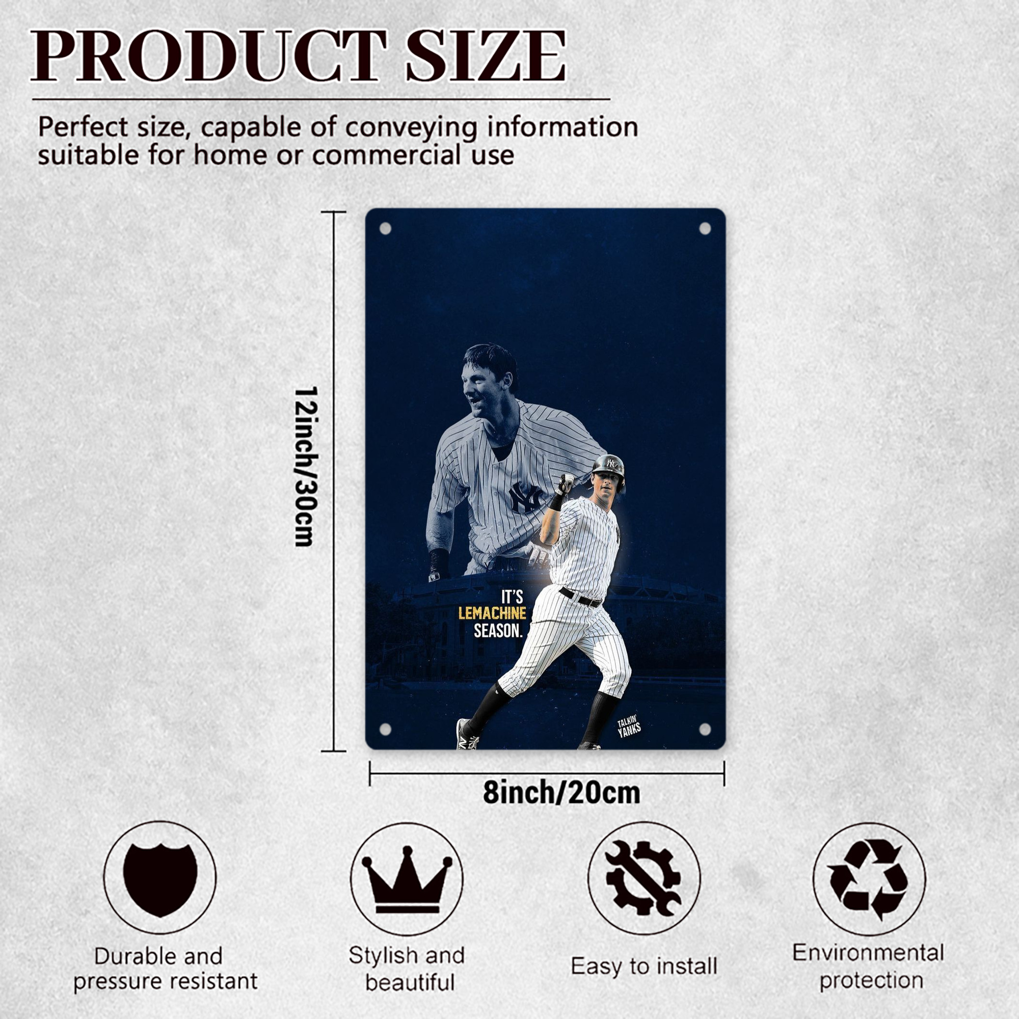 DJ Lemahieu 18 8x12inch Vertical Aluminum Sign - Durable Fade-Resistant Indoor/Outdoor Safety & Information Plaque For Office, Hotel, Restaurant, Bar, Public Spaces