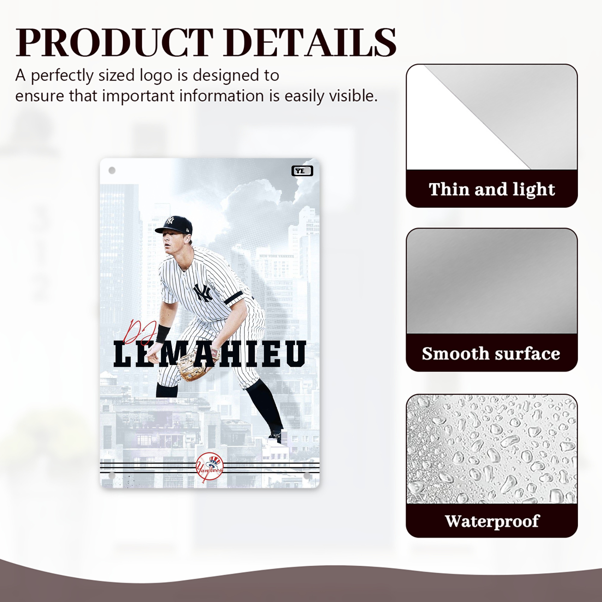 DJ Lemahieu 23 8x12inch Vertical Aluminum Sign - Durable Fade-Resistant Indoor/Outdoor Safety & Information Plaque For Office, Hotel, Restaurant, Bar, Public Spaces