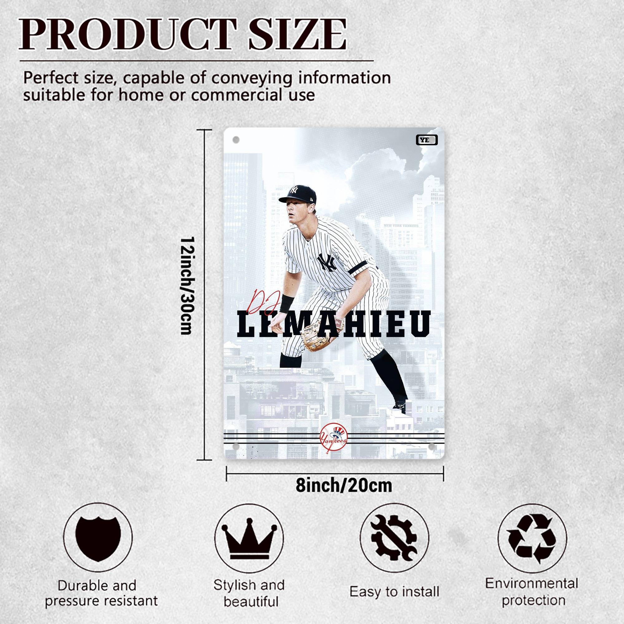 DJ Lemahieu 23 8x12inch Vertical Aluminum Sign - Durable Fade-Resistant Indoor/Outdoor Safety & Information Plaque For Office, Hotel, Restaurant, Bar, Public Spaces