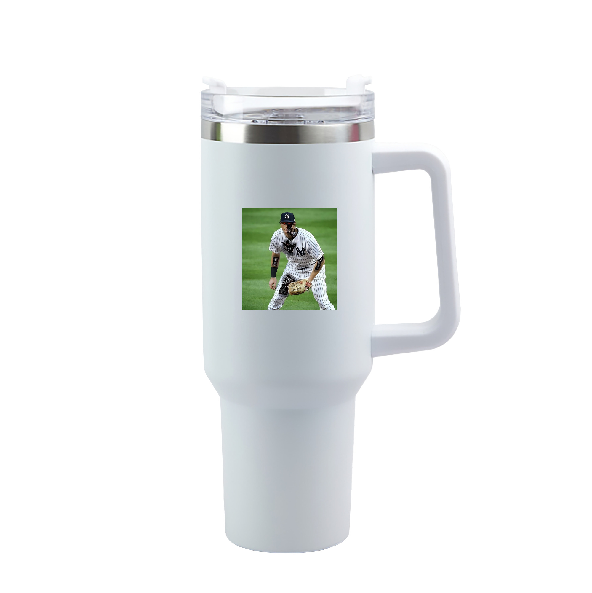 DJ Lemahieu 21 40oz Handle Car Tumbler – Durable Stainless Steel Travel Mug With UV Print – Double Wall Insulated, Fits Most Car Cup Holders