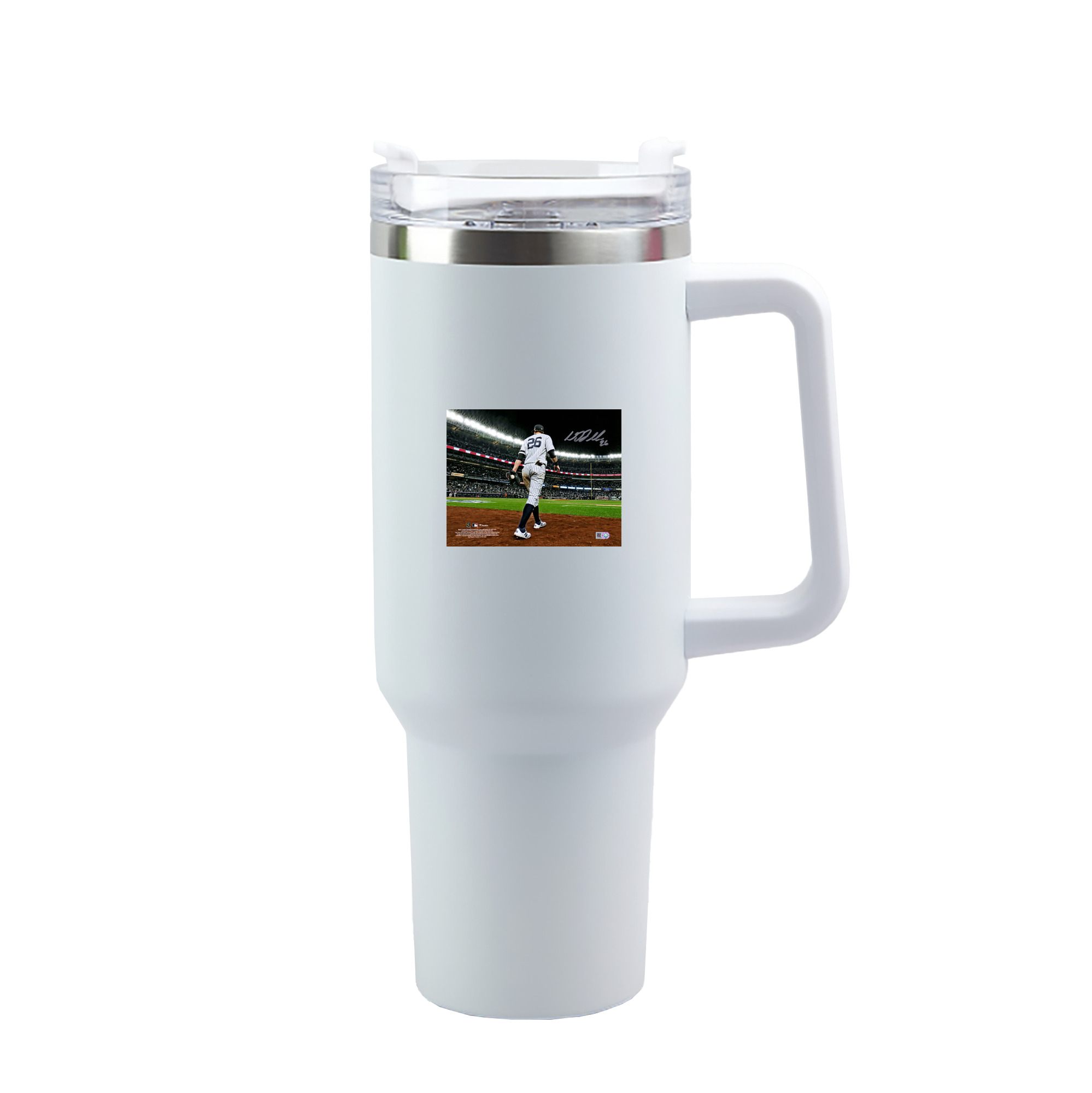 DJ Lemahieu 22 40oz Handle Car Tumbler – Durable Stainless Steel Travel Mug With UV Print – Double Wall Insulated, Fits Most Car Cup Holders