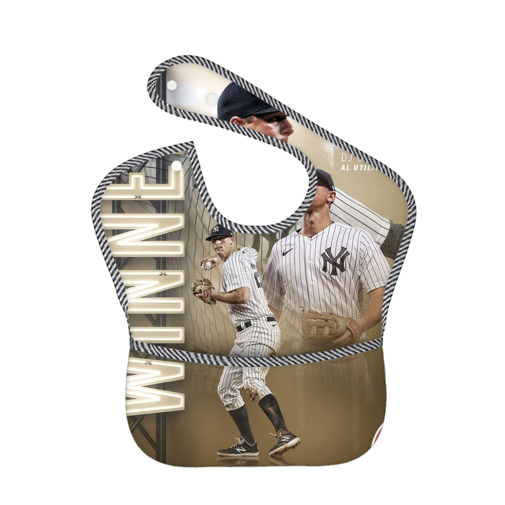 DJ Lemahieu 20 Adjustable Waterproof Toddler Bib – Full-Print Durable Polyester – Foldable Crumb Pocket – Easy Snap Closure – Soft