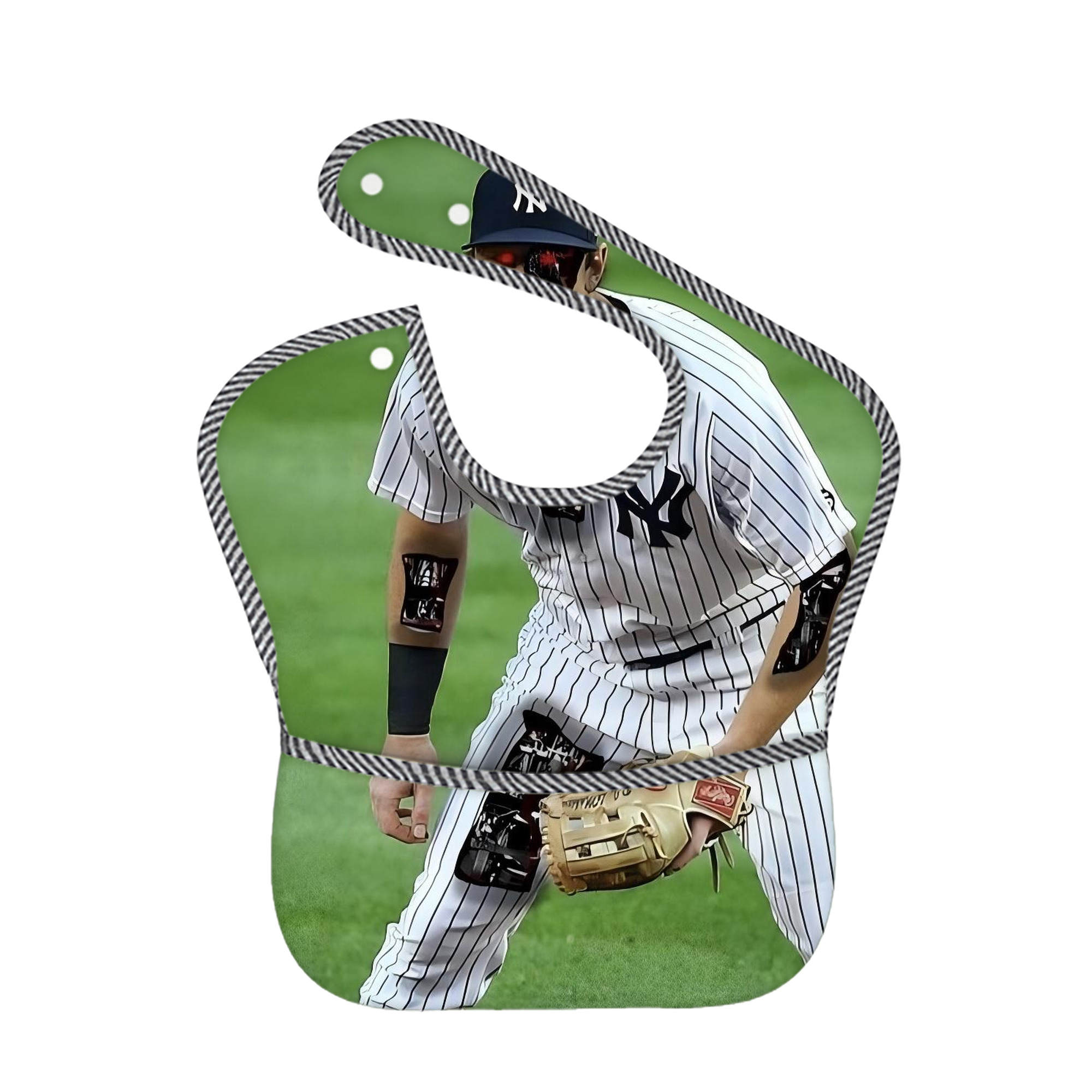 DJ Lemahieu 21 Adjustable Waterproof Toddler Bib – Full-Print Durable Polyester – Foldable Crumb Pocket – Easy Snap Closure – Soft