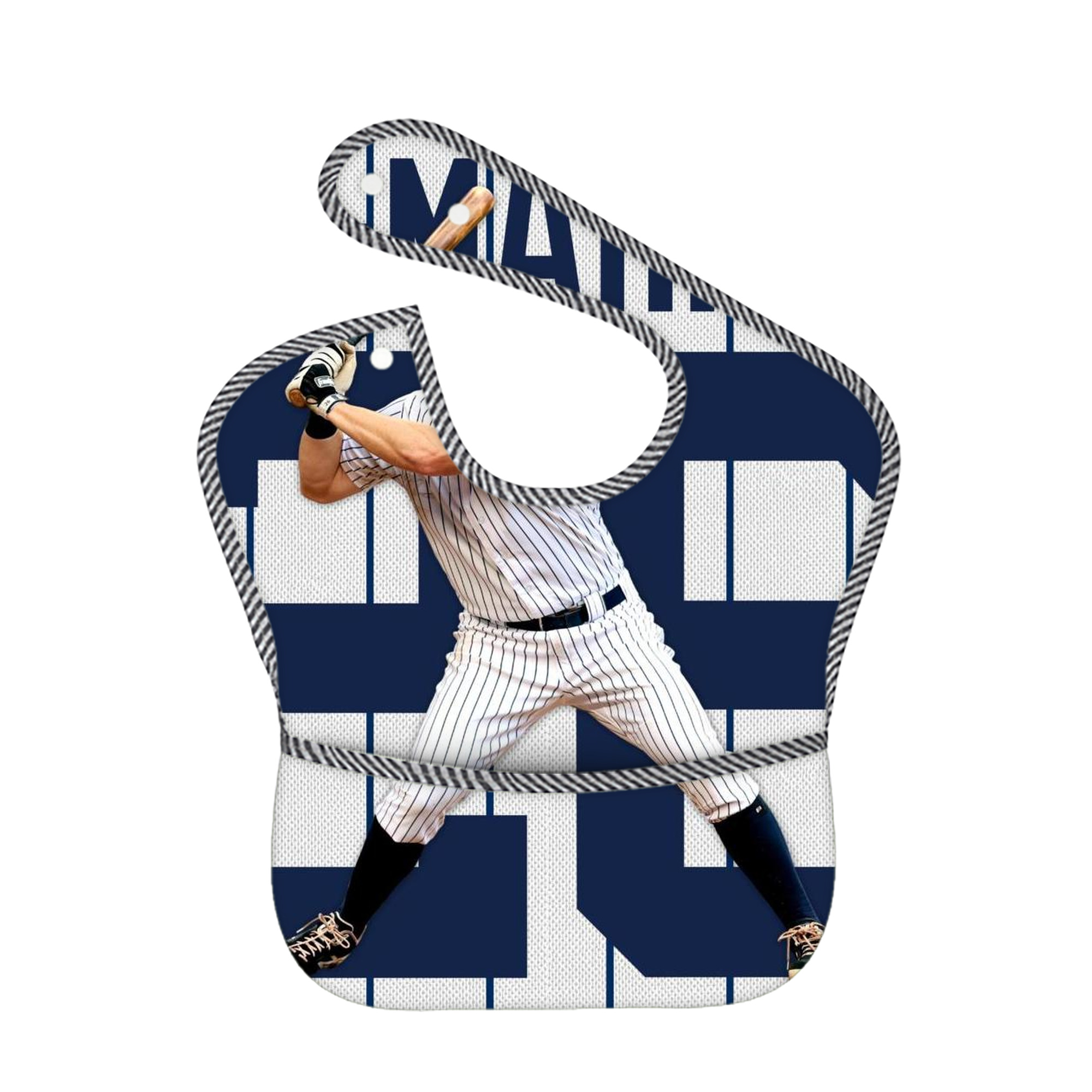 DJ Lemahieu 24 Adjustable Waterproof Toddler Bib – Full-Print Durable Polyester – Foldable Crumb Pocket – Easy Snap Closure – Soft