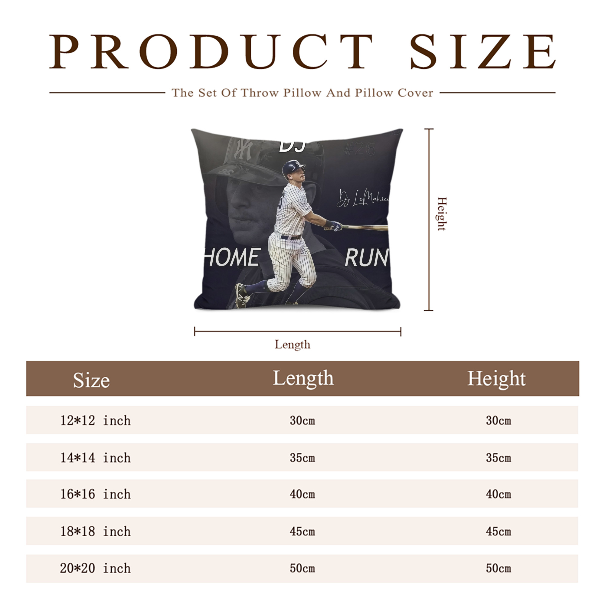 DJ Lemahieu 13 Soft Polyester Pillow Cover With Insert – Double-Sided Design, Invisible Zipper, Durable & Breathable – Easy Care Cushion Set