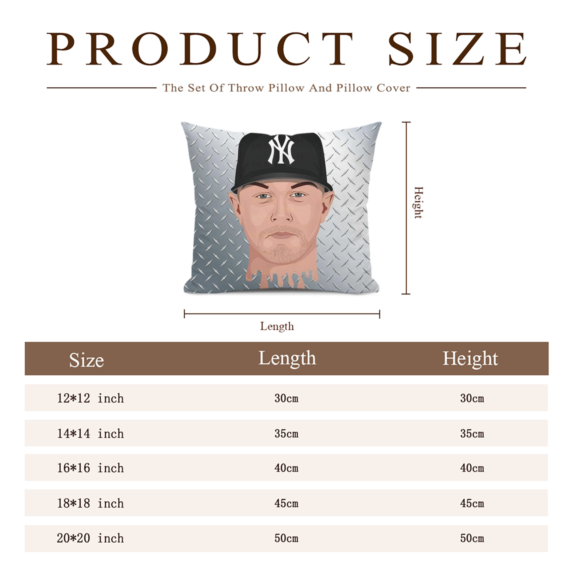 DJ Lemahieu 16 Soft Polyester Pillow Cover With Insert – Double-Sided Design, Invisible Zipper, Durable & Breathable – Easy Care Cushion Set