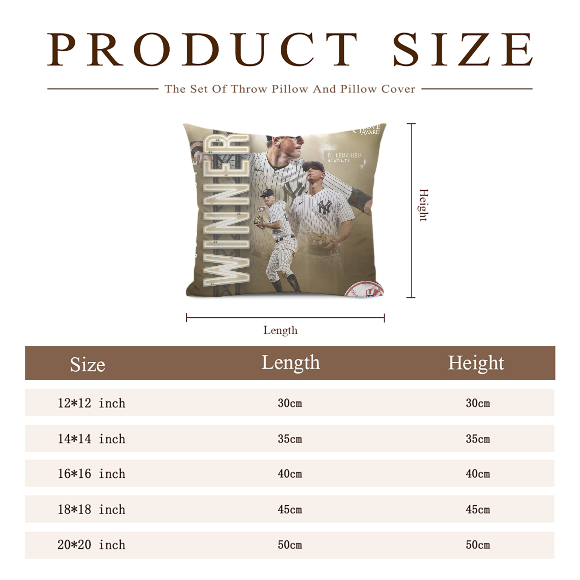 DJ Lemahieu 20 Soft Polyester Pillow Cover With Insert – Double-Sided Design, Invisible Zipper, Durable & Breathable – Easy Care Cushion Set