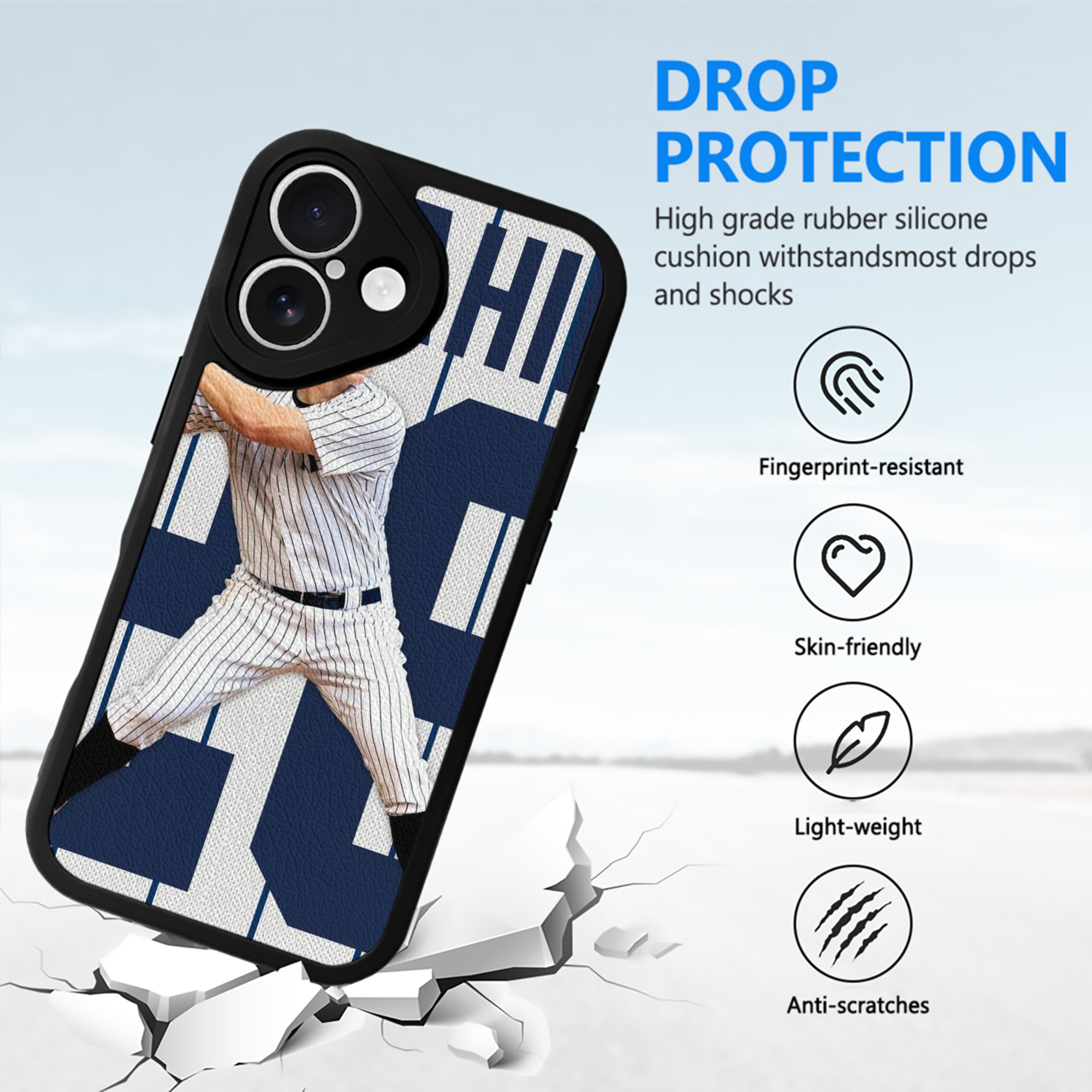 DJ Lemahieu 24 IPhone 16 Silicone Leather Case – UV Print, Lambskin Texture – Perfect Fit, Wireless Charging Compatible, Scratch Resistant, Precise Cutouts – Stylish Protection For IPhone 16