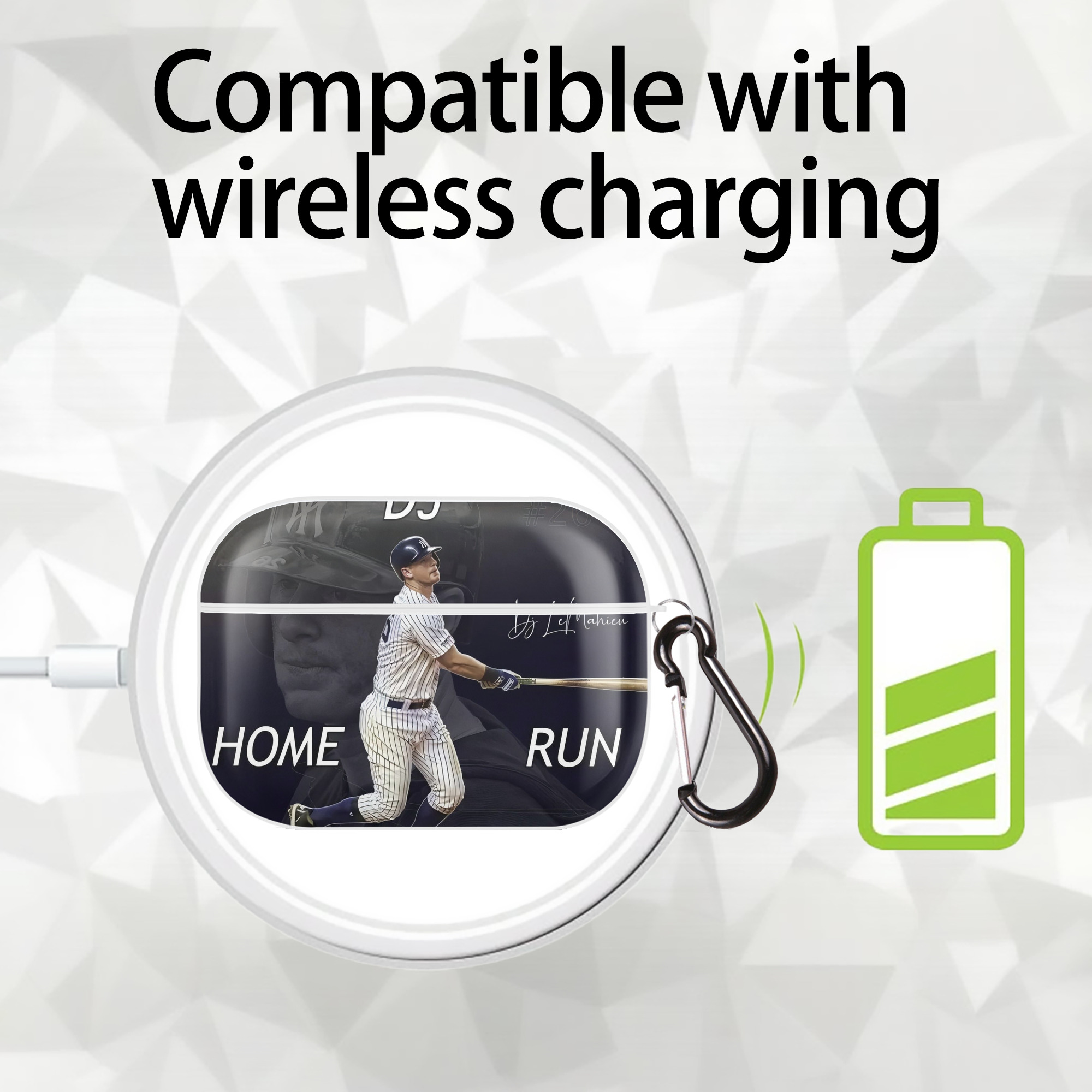 DJ Lemahieu 13 AirPods Pro Hard Case White With Keychain, Durable Flexible PC, Precise Cutouts, Anti-Fingerprint, Yellowing & Scratch Resistant, Full Protection, Washable