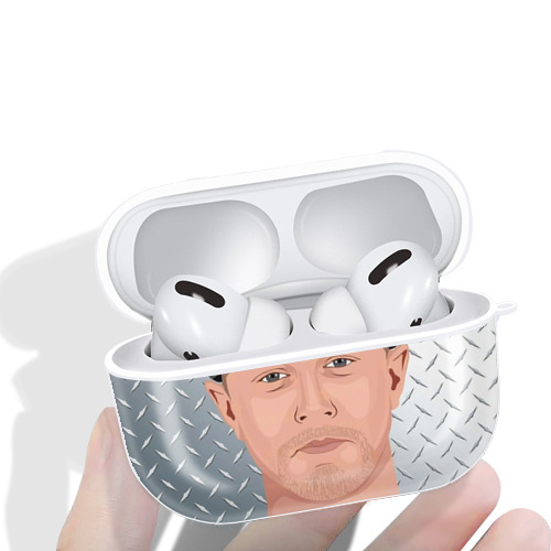 DJ Lemahieu 16 AirPods Pro Hard Case White With Keychain, Durable Flexible PC, Precise Cutouts, Anti-Fingerprint, Yellowing & Scratch Resistant, Full Protection, Washable