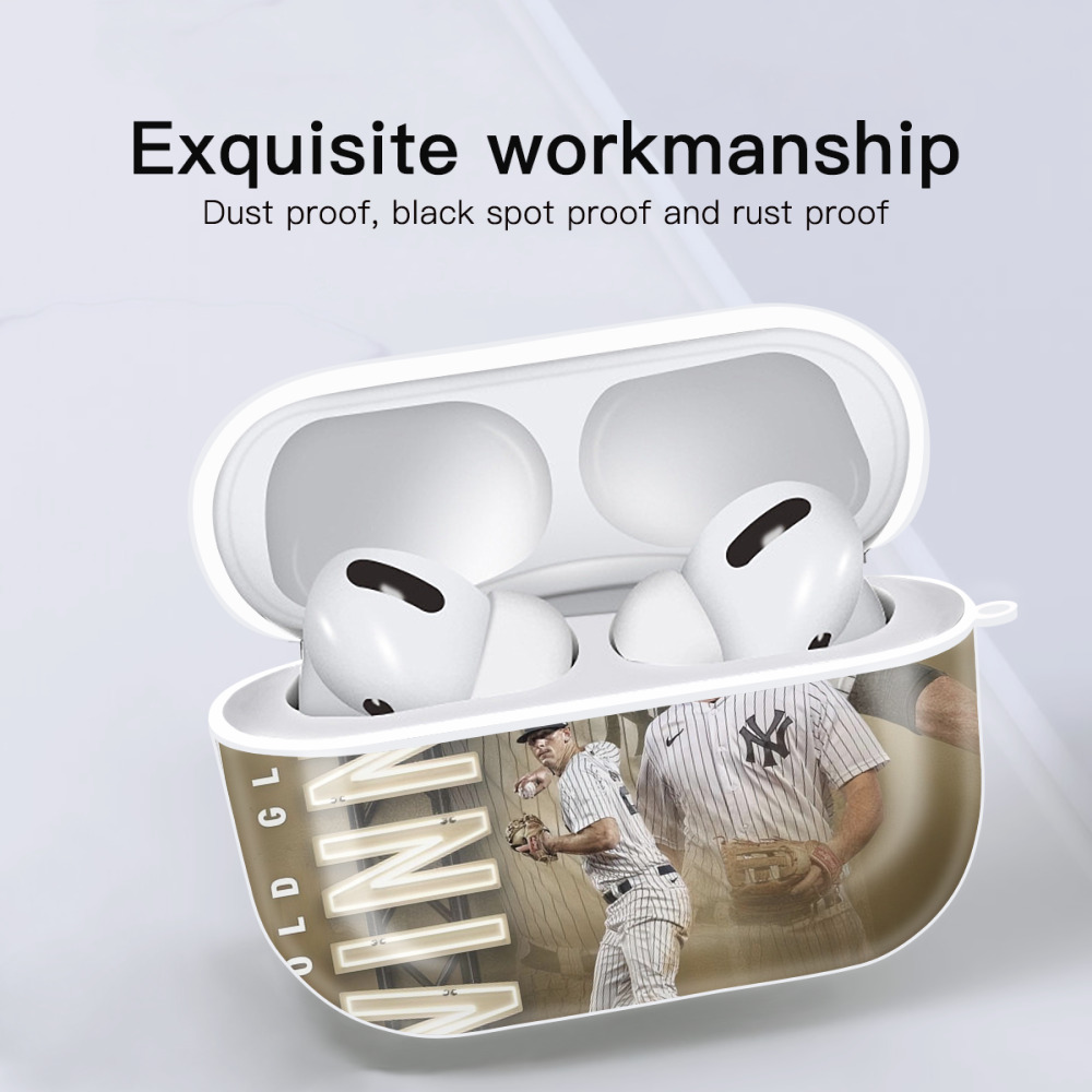 DJ Lemahieu 20 AirPods Pro Hard Case White With Keychain, Durable Flexible PC, Precise Cutouts, Anti-Fingerprint, Yellowing & Scratch Resistant, Full Protection, Washable