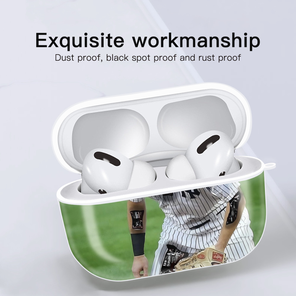 DJ Lemahieu 21 AirPods Pro Hard Case White With Keychain, Durable Flexible PC, Precise Cutouts, Anti-Fingerprint, Yellowing & Scratch Resistant, Full Protection, Washable