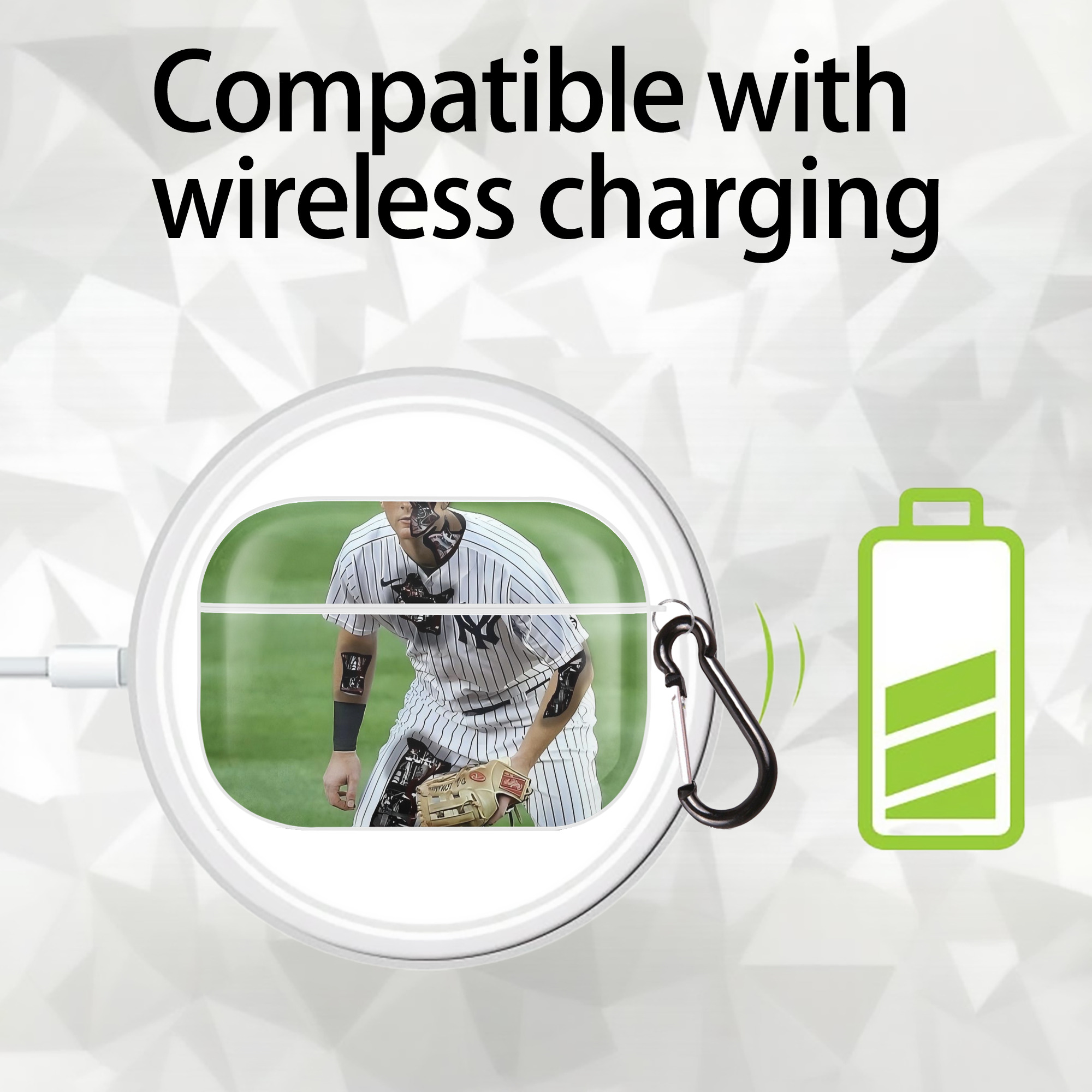 DJ Lemahieu 21 AirPods Pro Hard Case White With Keychain, Durable Flexible PC, Precise Cutouts, Anti-Fingerprint, Yellowing & Scratch Resistant, Full Protection, Washable