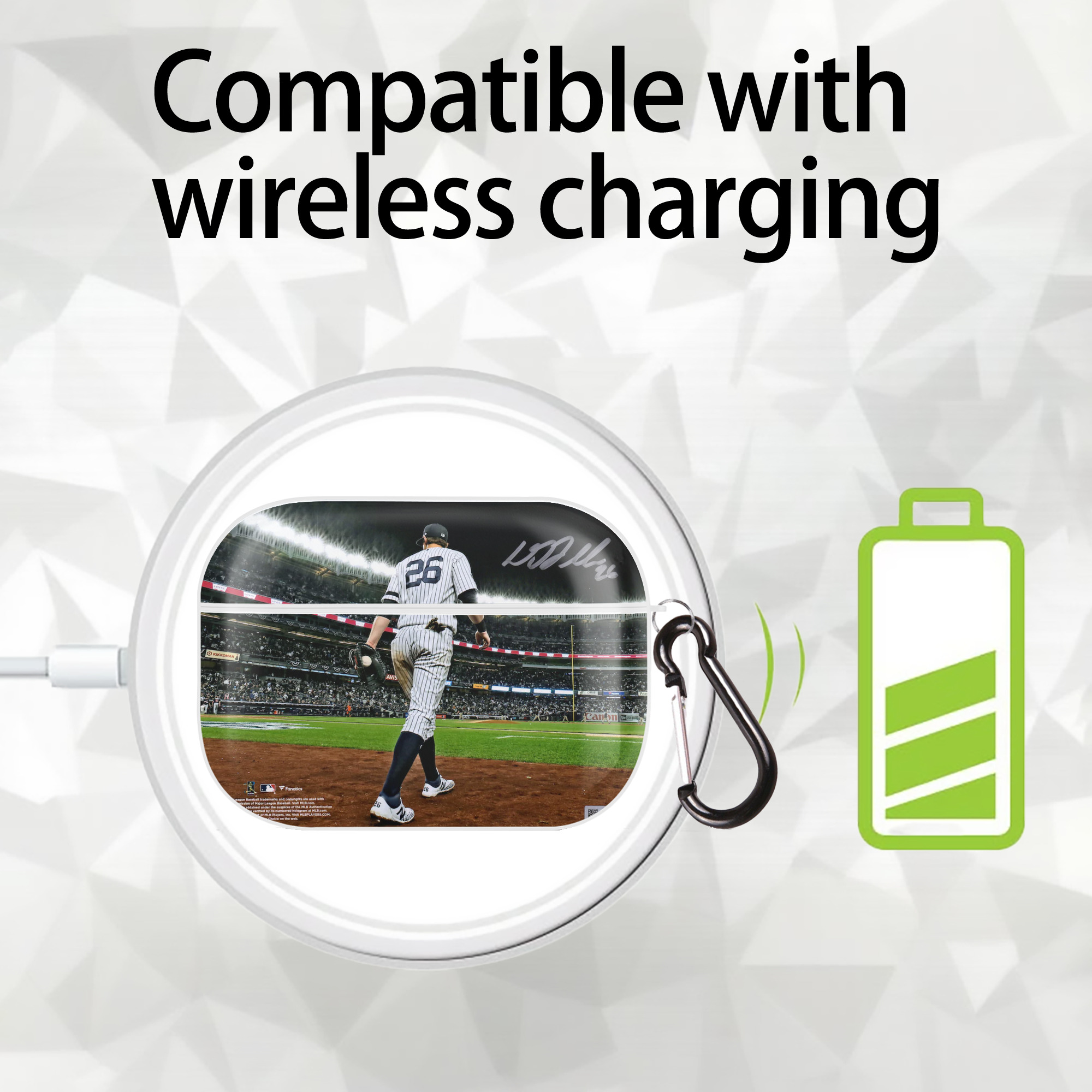 DJ Lemahieu 22 AirPods Pro Hard Case White With Keychain, Durable Flexible PC, Precise Cutouts, Anti-Fingerprint, Yellowing & Scratch Resistant, Full Protection, Washable