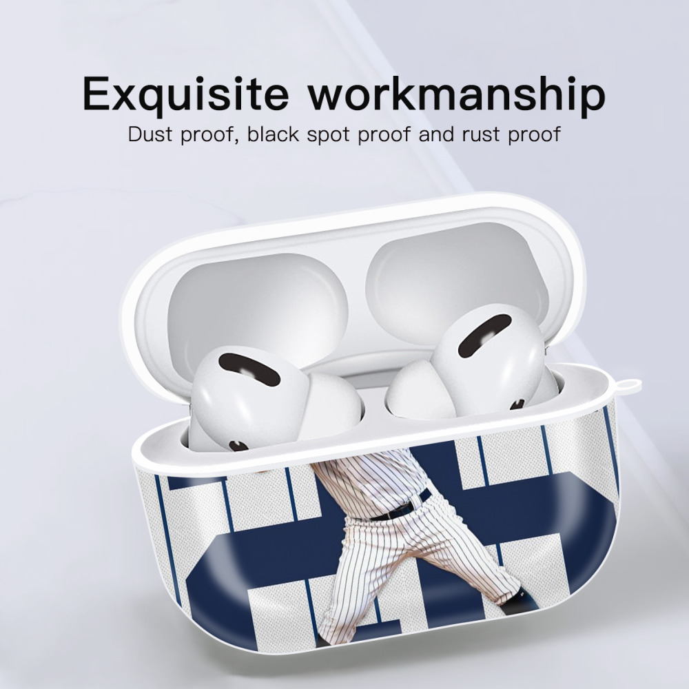 DJ Lemahieu 24 AirPods Pro Hard Case White With Keychain, Durable Flexible PC, Precise Cutouts, Anti-Fingerprint, Yellowing & Scratch Resistant, Full Protection, Washable