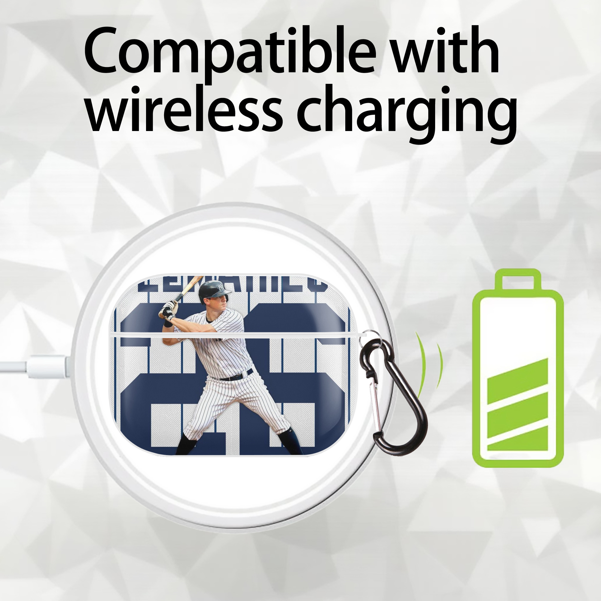 DJ Lemahieu 24 AirPods Pro Hard Case White With Keychain, Durable Flexible PC, Precise Cutouts, Anti-Fingerprint, Yellowing & Scratch Resistant, Full Protection, Washable