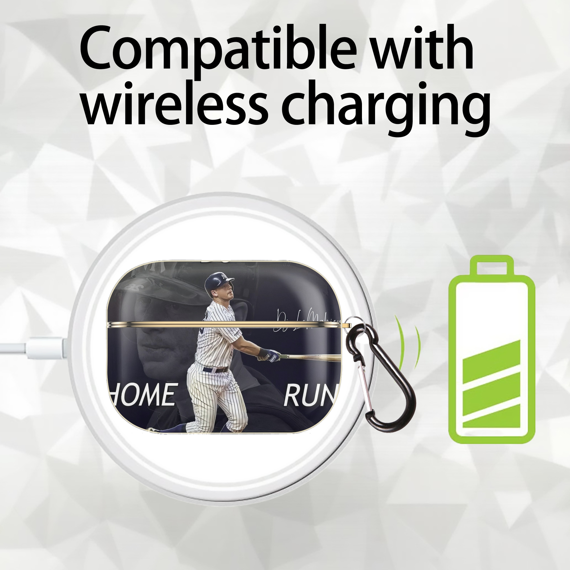 DJ Lemahieu 13 Luxury Gold AirPods Pro Case With Keychain, Flexible PC Material, Full Protection, Precise Cutouts, Anti-Fingerprint, Washable, Durable Design