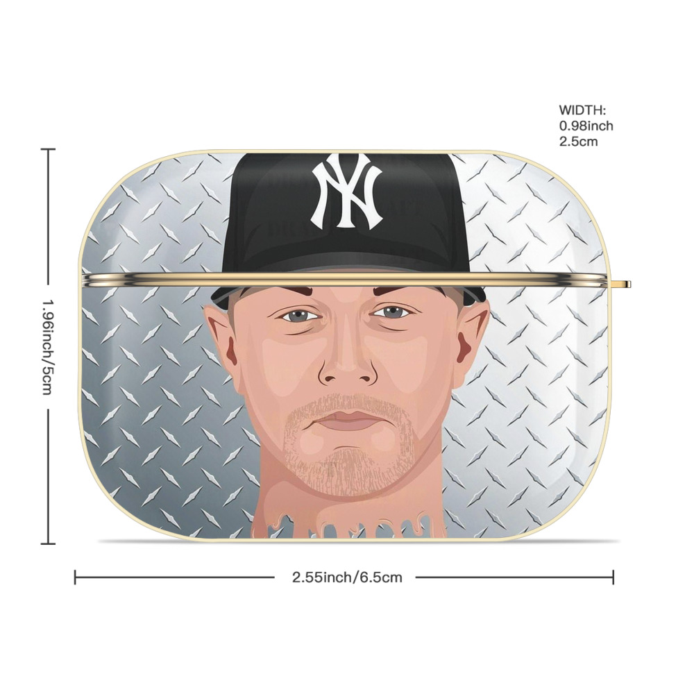 DJ Lemahieu 16 Luxury Gold AirPods Pro Case With Keychain, Flexible PC Material, Full Protection, Precise Cutouts, Anti-Fingerprint, Washable, Durable Design