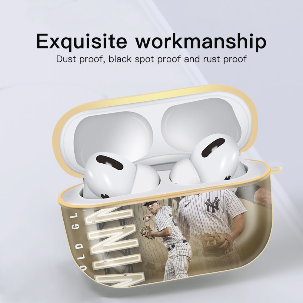 DJ Lemahieu 20 Luxury Gold AirPods Pro Case With Keychain, Flexible PC Material, Full Protection, Precise Cutouts, Anti-Fingerprint, Washable, Durable Design