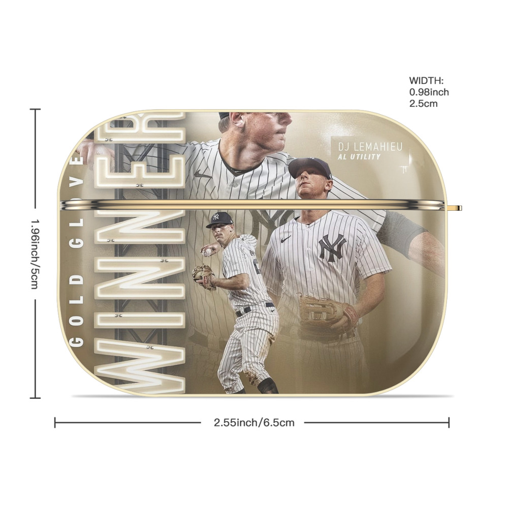 DJ Lemahieu 20 Luxury Gold AirPods Pro Case With Keychain, Flexible PC Material, Full Protection, Precise Cutouts, Anti-Fingerprint, Washable, Durable Design