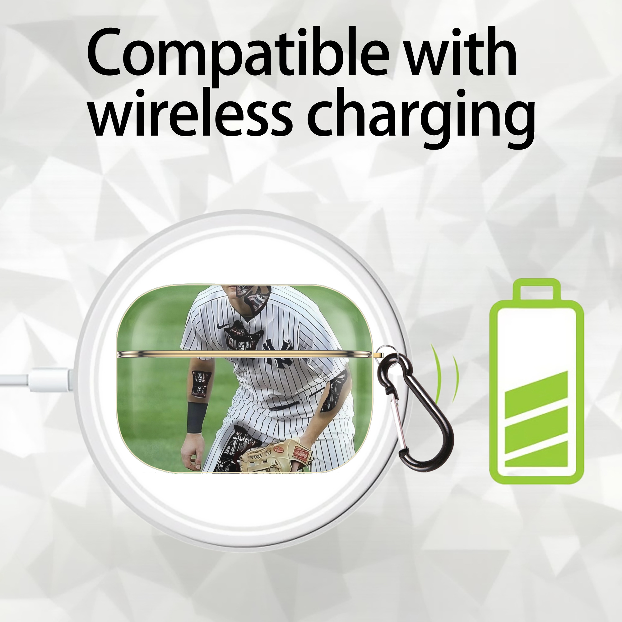 DJ Lemahieu 21 Luxury Gold AirPods Pro Case With Keychain, Flexible PC Material, Full Protection, Precise Cutouts, Anti-Fingerprint, Washable, Durable Design