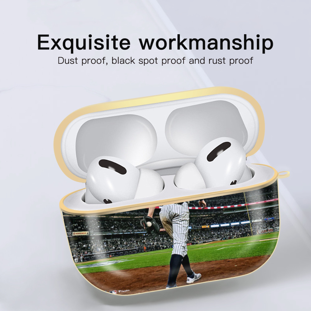 DJ Lemahieu 22 Luxury Gold AirPods Pro Case With Keychain, Flexible PC Material, Full Protection, Precise Cutouts, Anti-Fingerprint, Washable, Durable Design