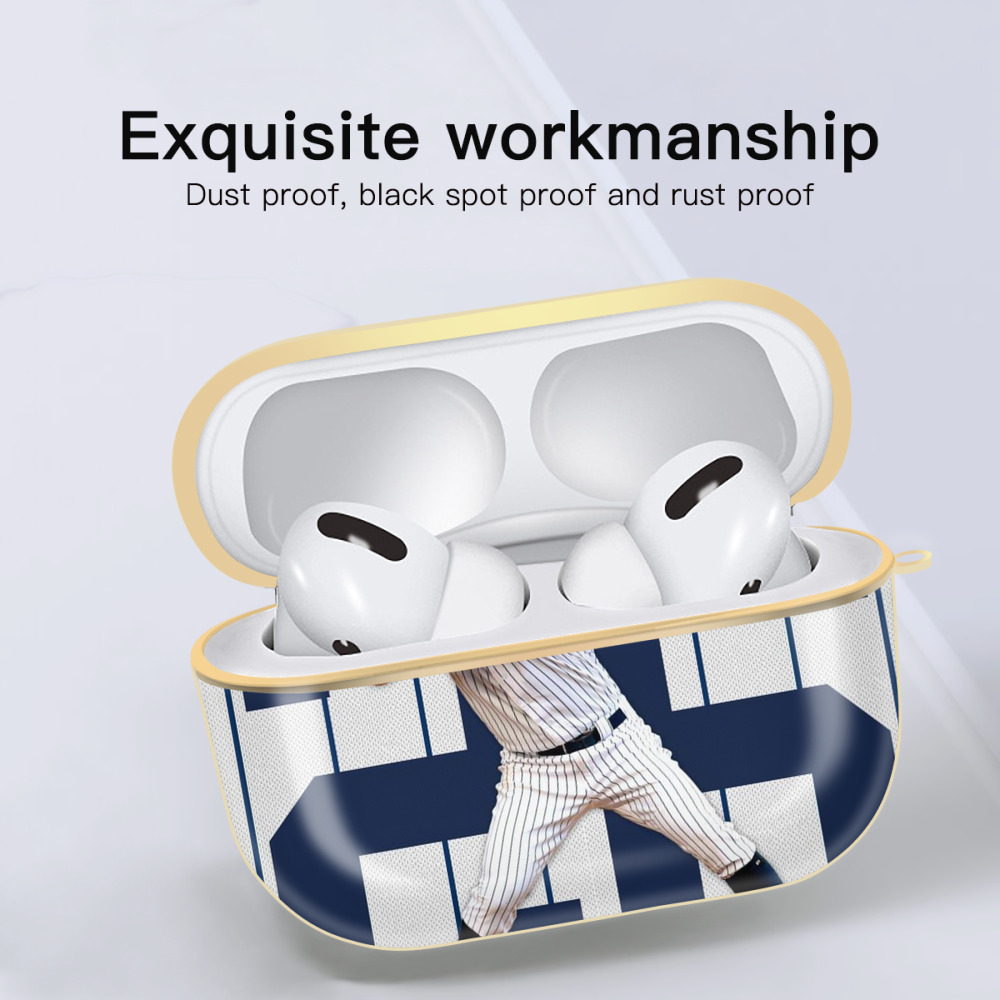 DJ Lemahieu 24 Luxury Gold AirPods Pro Case With Keychain, Flexible PC Material, Full Protection, Precise Cutouts, Anti-Fingerprint, Washable, Durable Design