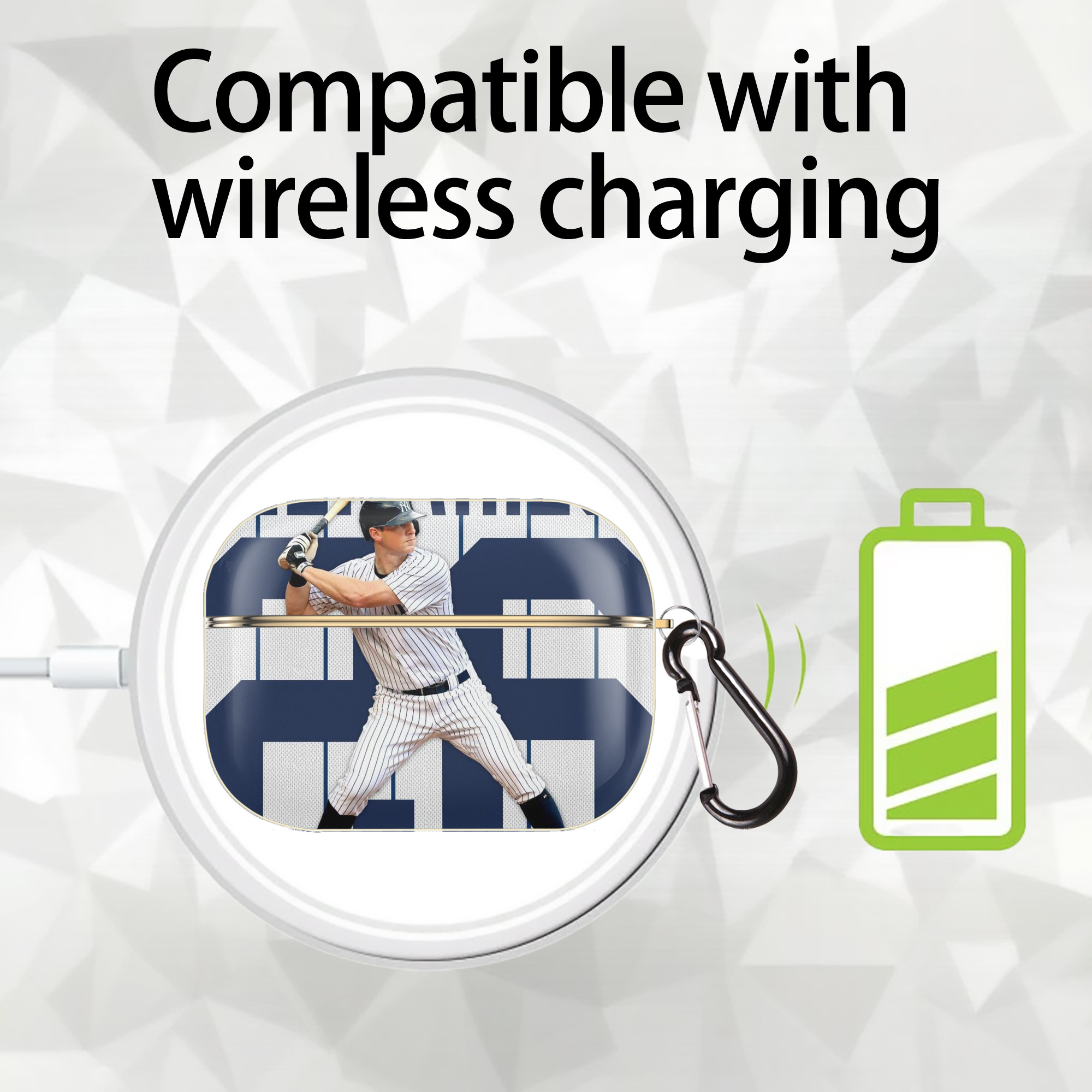 DJ Lemahieu 24 Luxury Gold AirPods Pro Case With Keychain, Flexible PC Material, Full Protection, Precise Cutouts, Anti-Fingerprint, Washable, Durable Design