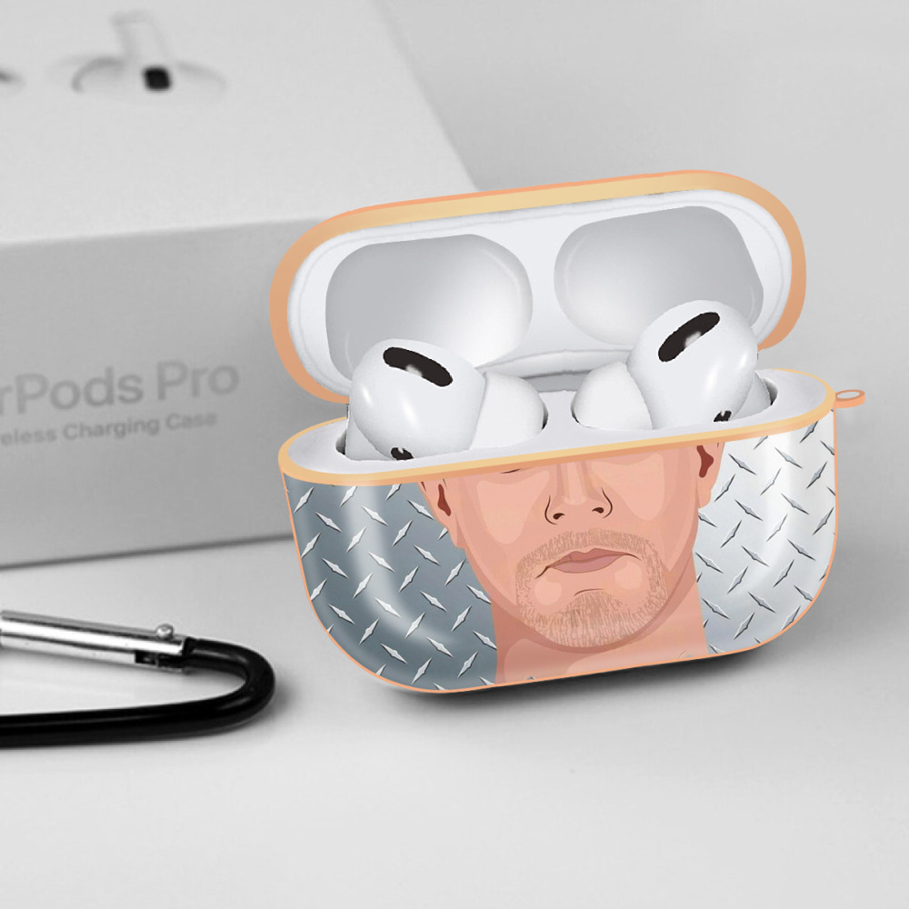 DJ Lemahieu 16 AirPods Pro Protective Case Rose Gold, Flexible PC Material, Precise Fit, Anti-Slip Cover, Full Protection, Fingerprint Resistant, Washable With Keychain