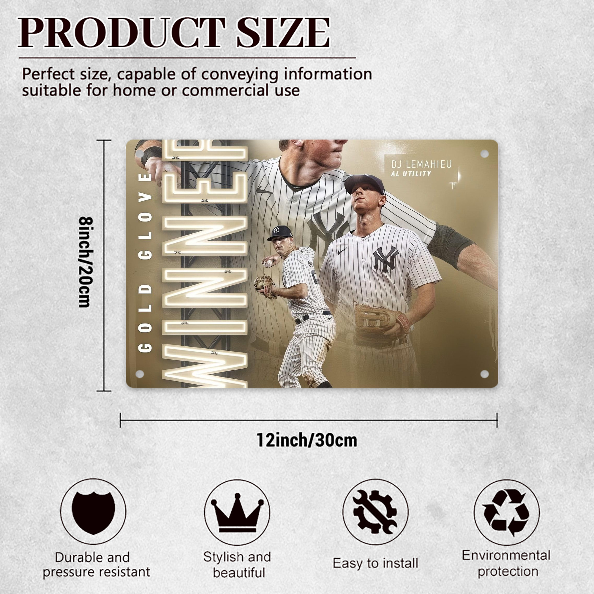 DJ Lemahieu 20 Decorative Aluminum Plaque – Horizontal Design – Durable, Stylish, Easy To Install – Ideal For Home, Office, Bar, And More