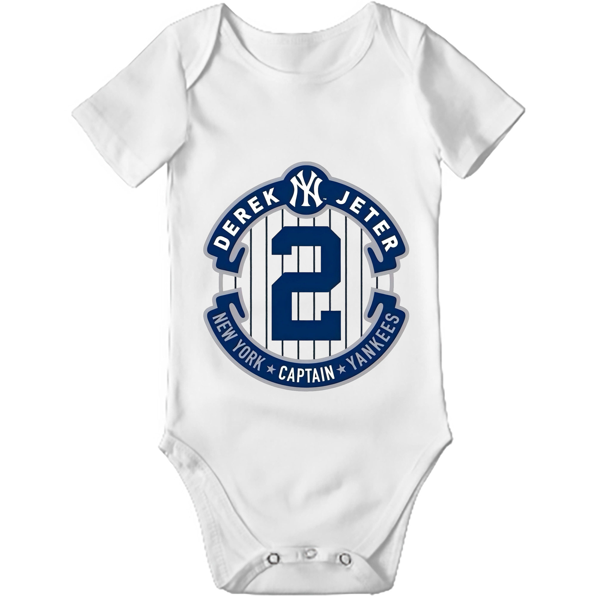 Derek Jeter 1 Baby Short Sleeve Romper – 100% Cotton Soft & Breathable Digital Print Onesie With Easy Snap Closure And Envelope Shoulder – Comfortable For Daily Wear & Travel