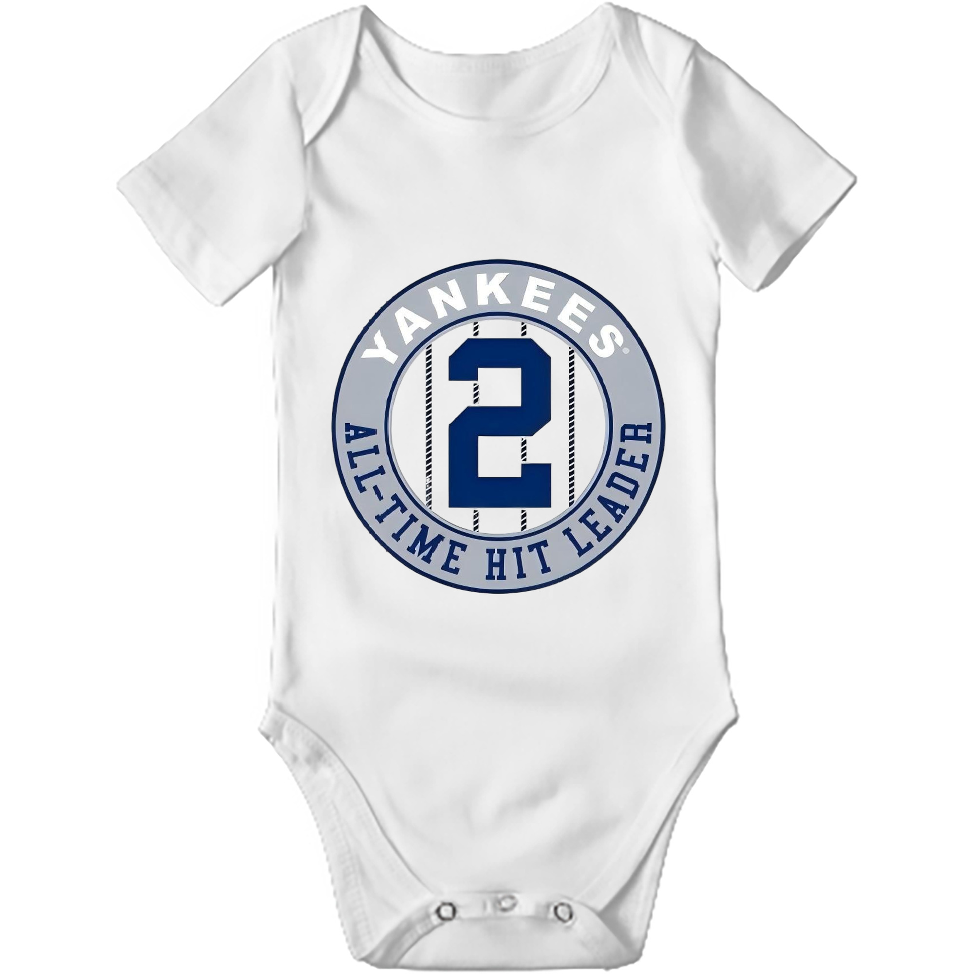 Derek Jeter 4 Baby Short Sleeve Romper – 100% Cotton Soft & Breathable Digital Print Onesie With Easy Snap Closure And Envelope Shoulder – Comfortable For Daily Wear & Travel