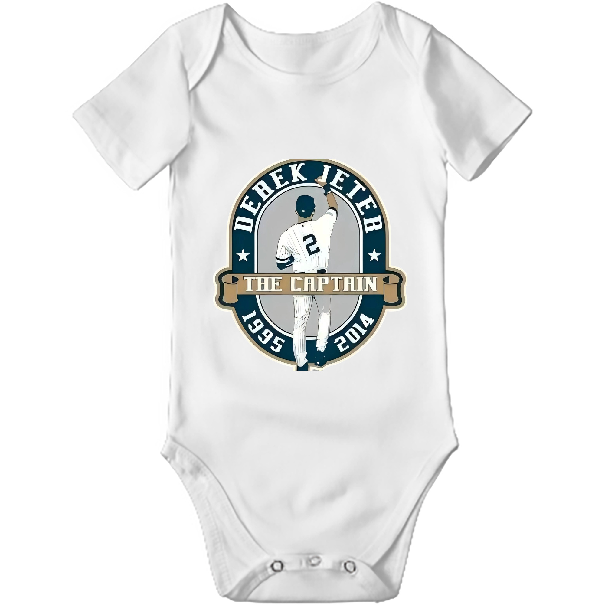 Derek Jeter 9 Baby Short Sleeve Romper – 100% Cotton Soft & Breathable Digital Print Onesie With Easy Snap Closure And Envelope Shoulder – Comfortable For Daily Wear & Travel