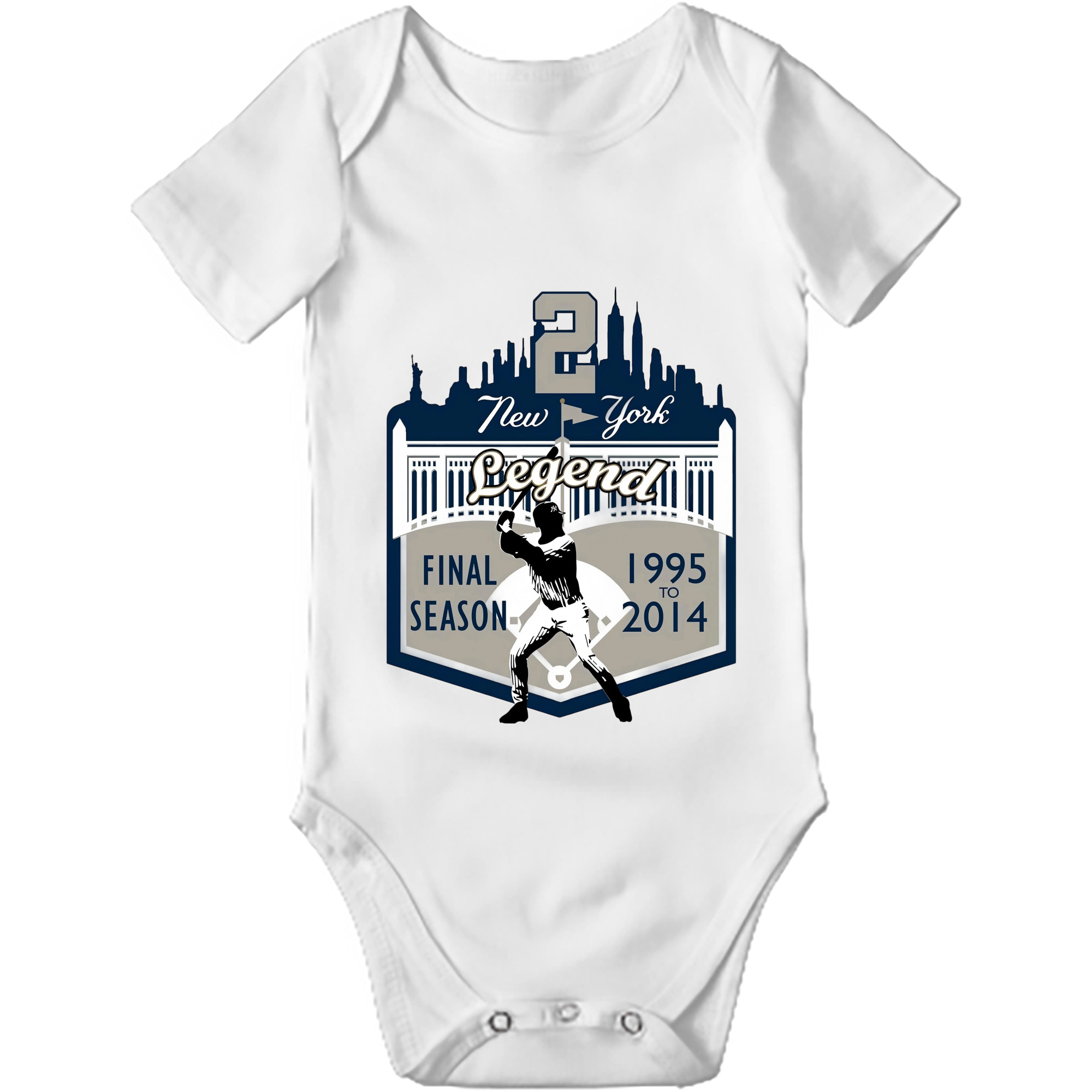 Derek Jeter 14 Baby Short Sleeve Romper – 100% Cotton Soft & Breathable Digital Print Onesie With Easy Snap Closure And Envelope Shoulder – Comfortable For Daily Wear & Travel
