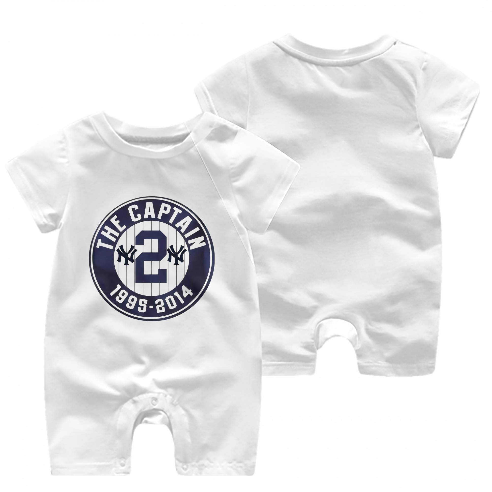 Derek Jeter 7 Baby Short Sleeve Onesie – 100% Cotton Soft & Breathable Digital Print Romper – Double-Sided Print, Snap Closure For Easy Diaper Changes – Comfortable For Boys & Girls