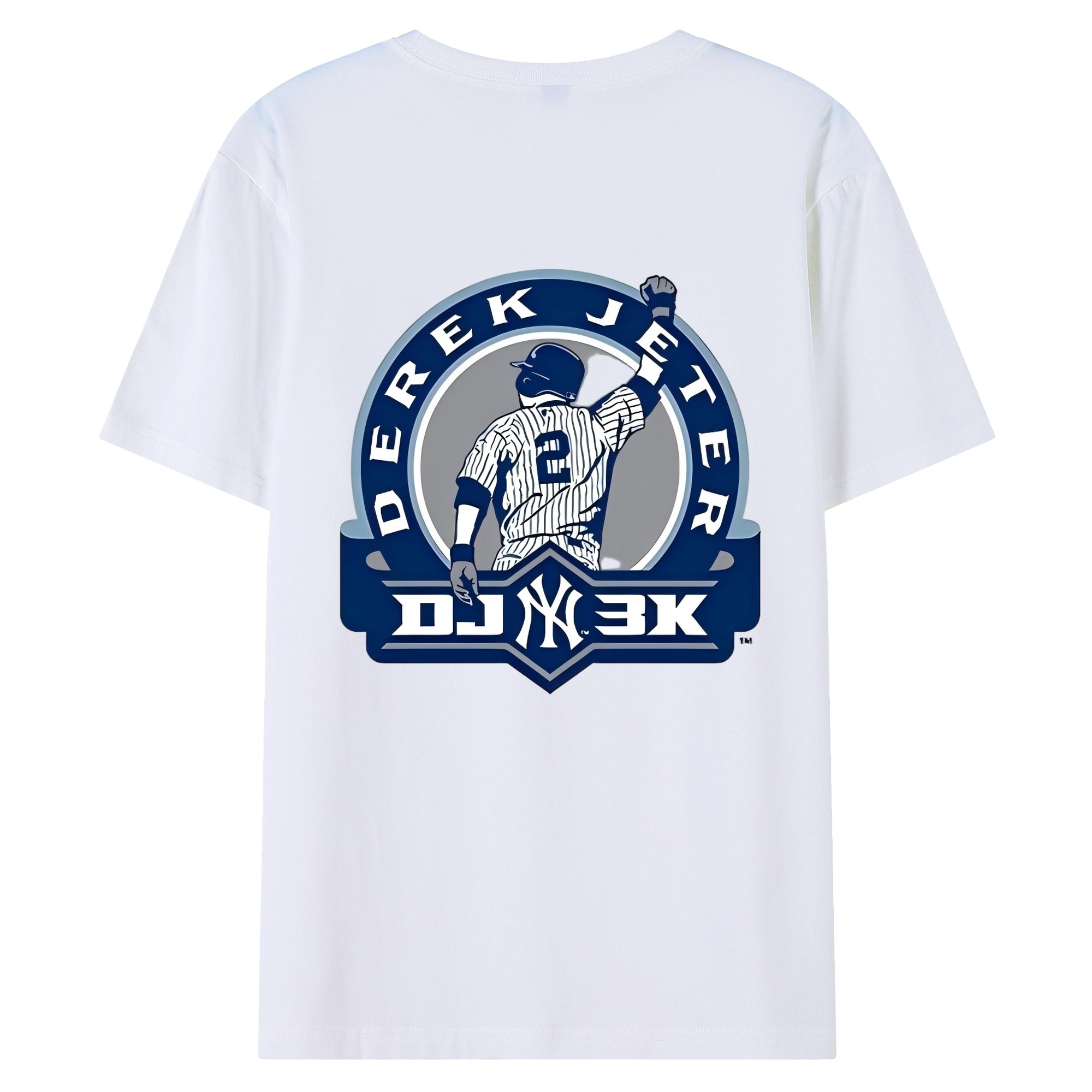 Derek Jeter 3 180g Combed Cotton T-Shirt With Back Heat Transfer Print – Soft, Lightweight, Fitted Design – Stylish Casual Wear For Sports & Everyday Use
