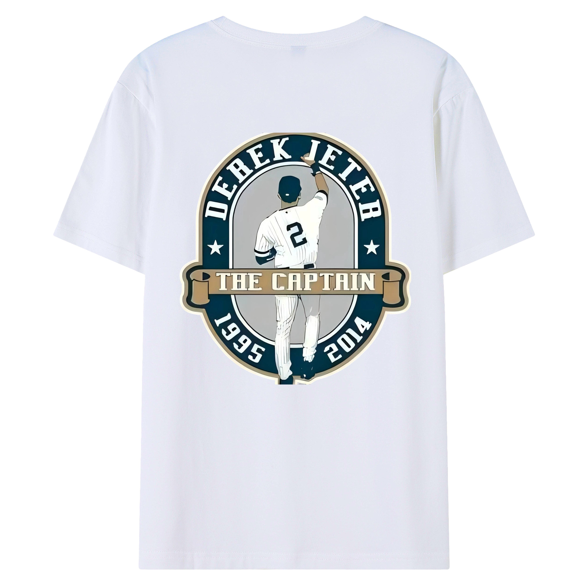 Derek Jeter 9 180g Combed Cotton T-Shirt With Back Heat Transfer Print – Soft, Lightweight, Fitted Design – Stylish Casual Wear For Sports & Everyday Use