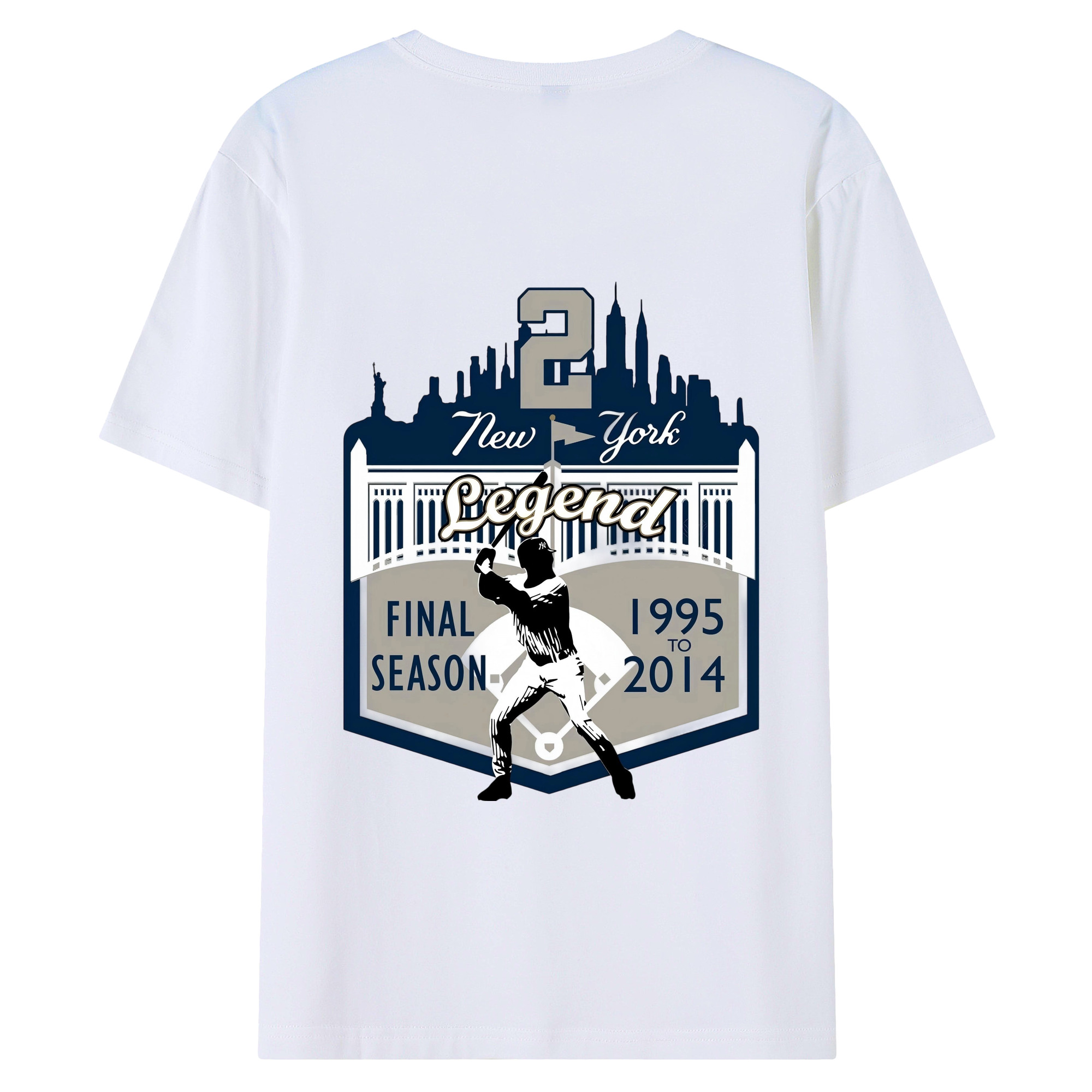 Derek Jeter 14 180g Combed Cotton T-Shirt With Back Heat Transfer Print – Soft, Lightweight, Fitted Design – Stylish Casual Wear For Sports & Everyday Use