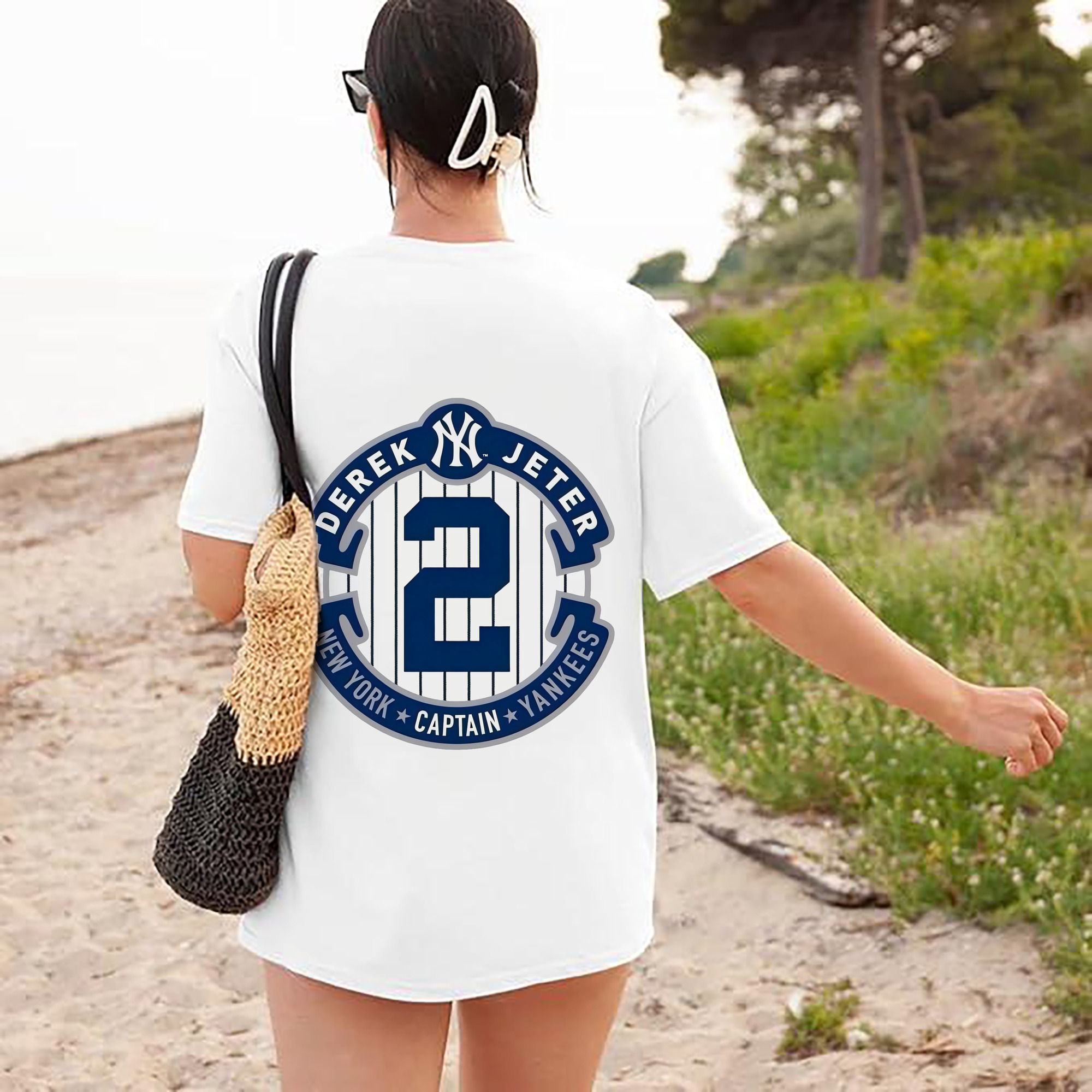 Derek Jeter 1 180g Combed Cotton T-Shirt With Back Heat Transfer Print – Soft, Lightweight, Fitted Design – Stylish Casual Wear For Sports & Everyday Use