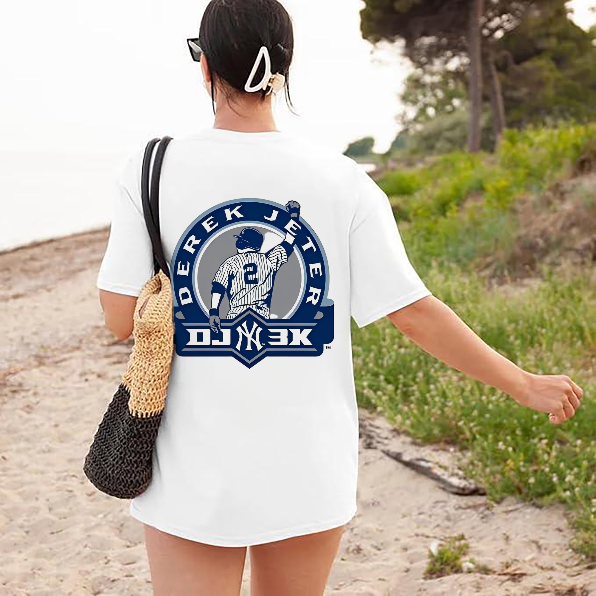 Derek Jeter 3 180g Combed Cotton T-Shirt With Back Heat Transfer Print – Soft, Lightweight, Fitted Design – Stylish Casual Wear For Sports & Everyday Use