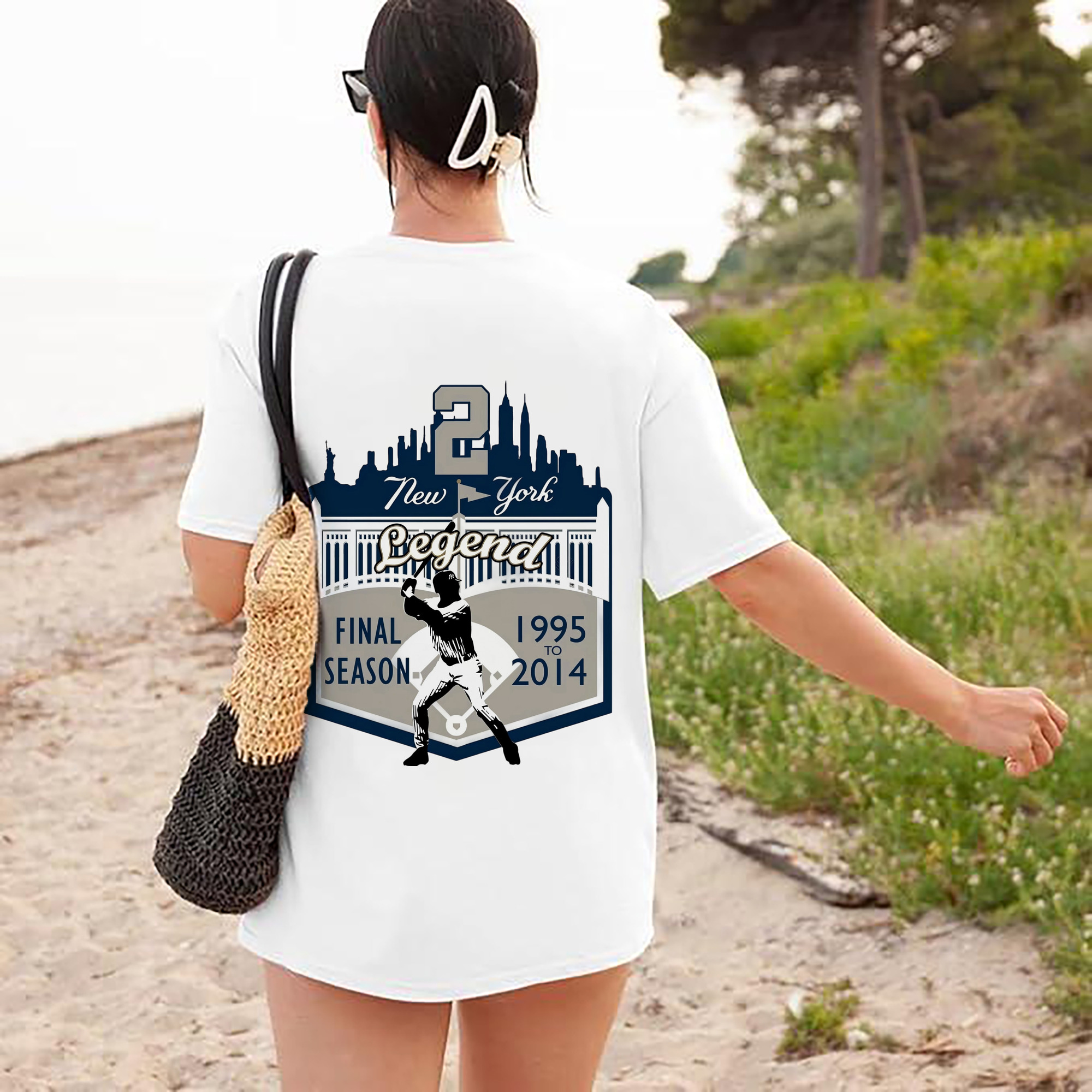 Derek Jeter 14 180g Combed Cotton T-Shirt With Back Heat Transfer Print – Soft, Lightweight, Fitted Design – Stylish Casual Wear For Sports & Everyday Use